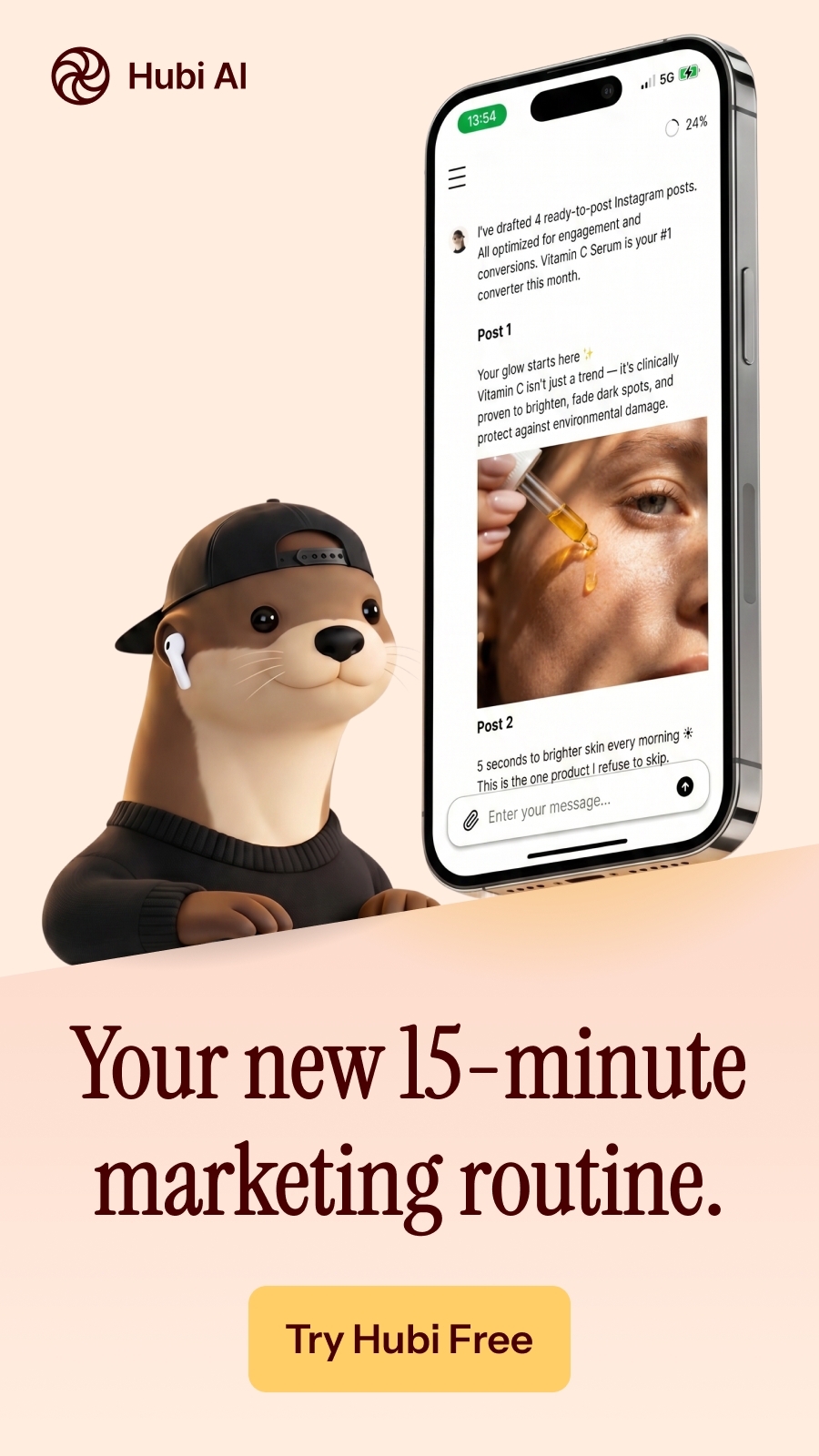 Hubi AI Facebook ad