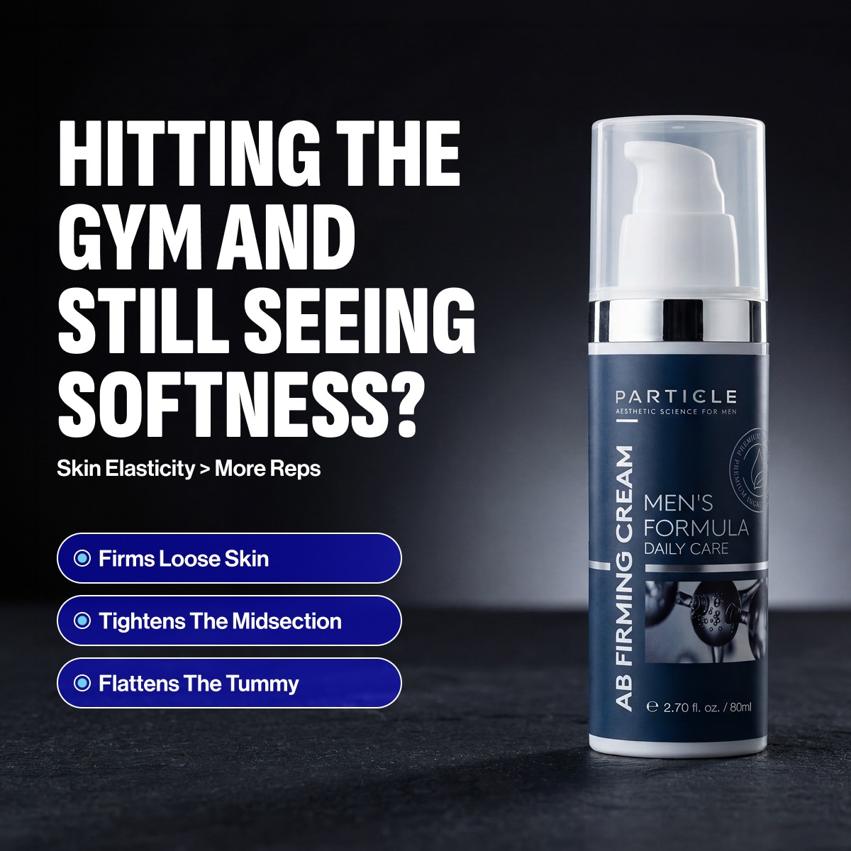 Particle Facebook ad: Personal care products specifically engineered for men…