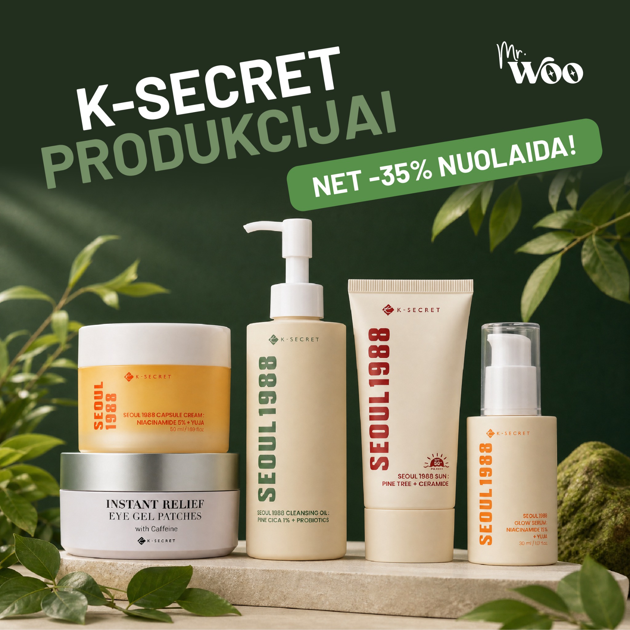 Korėjietiška kosmetika Mr. Woo Facebook ad