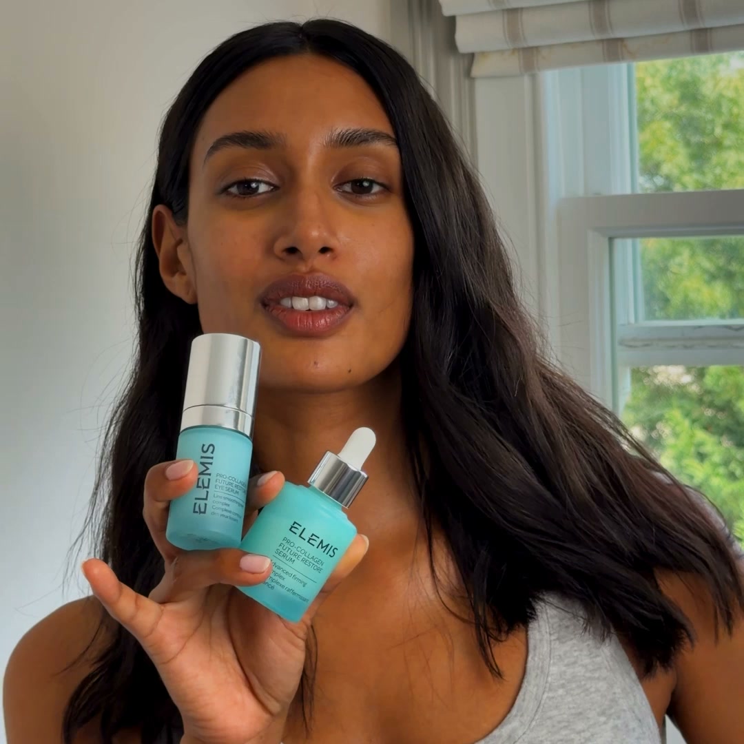 Elemis Facebook ad: Illuminates. Smooths. Firms