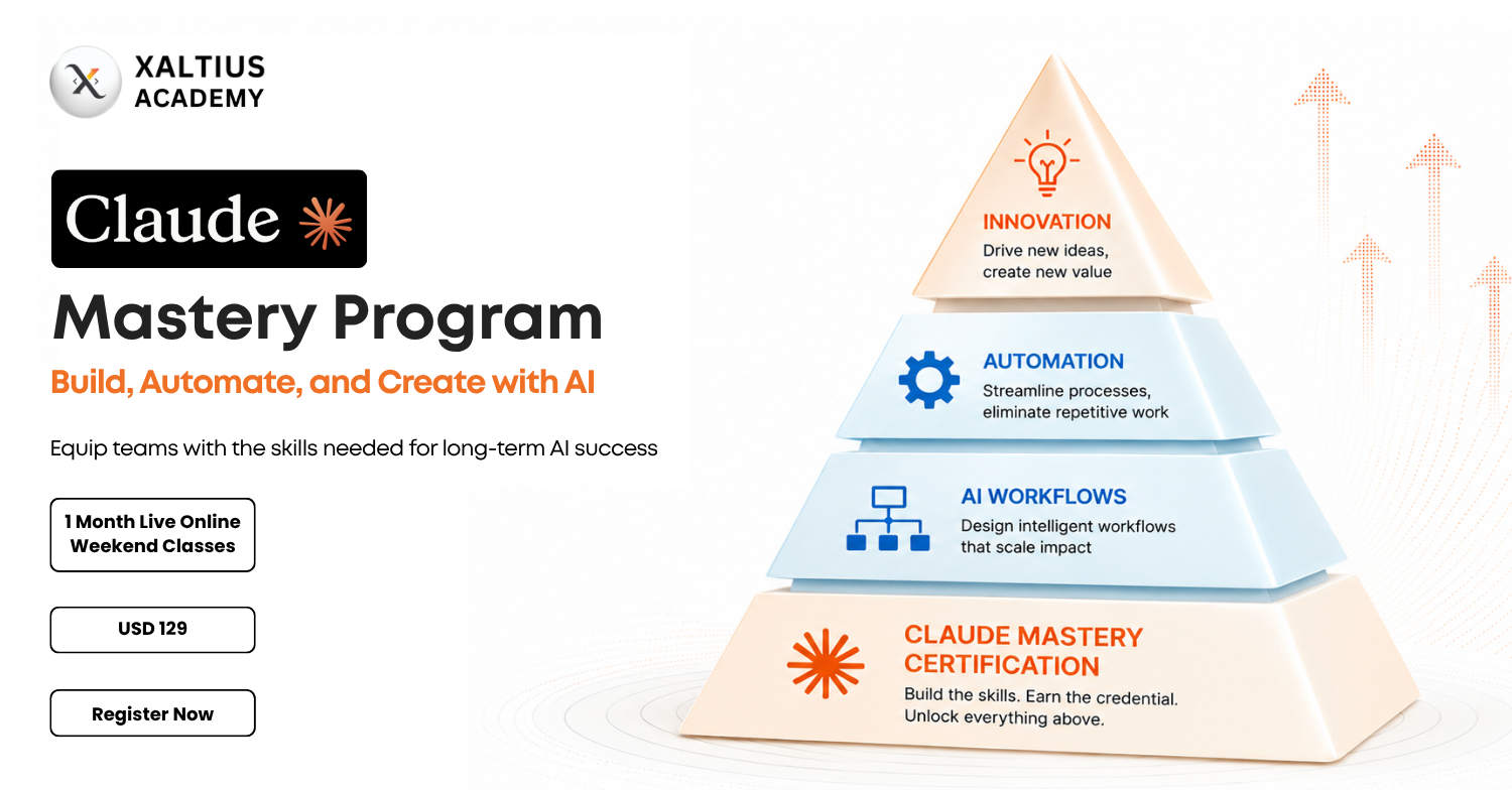 Xaltius Academy Facebook ad: Master AI Agents & Workflows with Claude