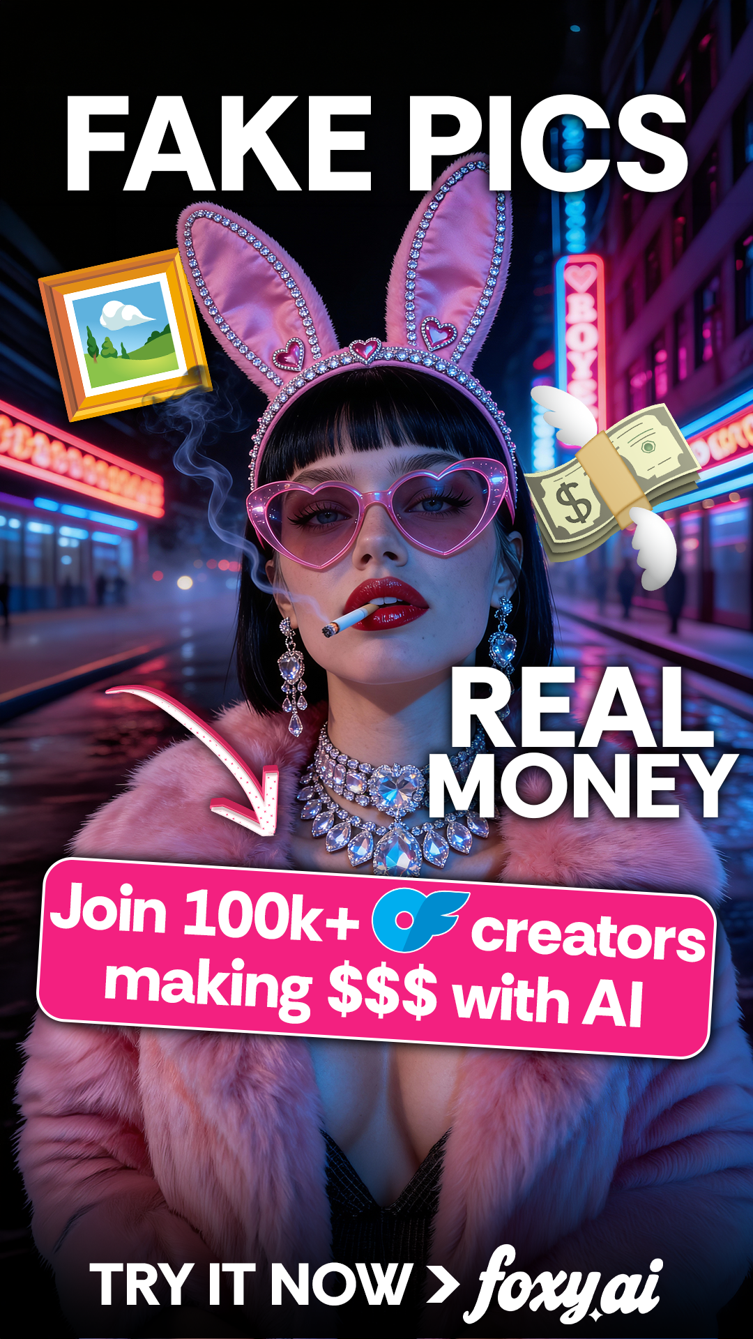 Foxy AI: Video & Photo Generator Facebook ad from Feb 25, 2026