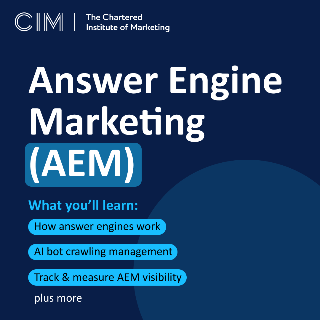 CIM - The Chartered Institute of Marketing Facebook ad: CIM’s industry-recognised training courses cover all key…