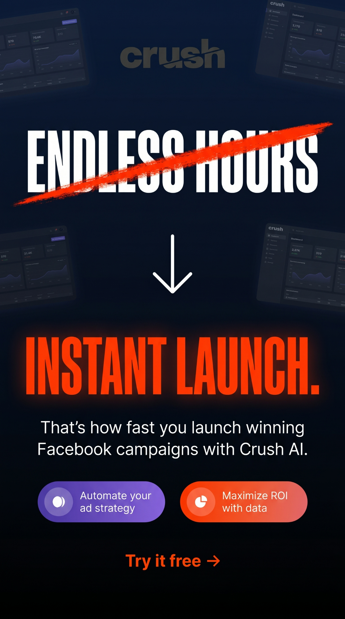 trycrush.ai Facebook ad