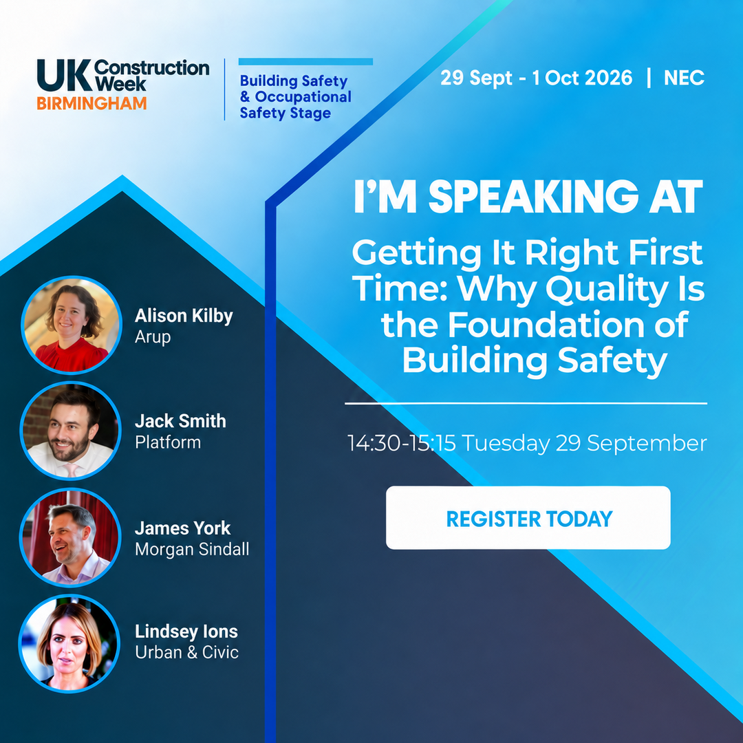 UK Construction Week Facebook ad: Getting quality right the first time is not…