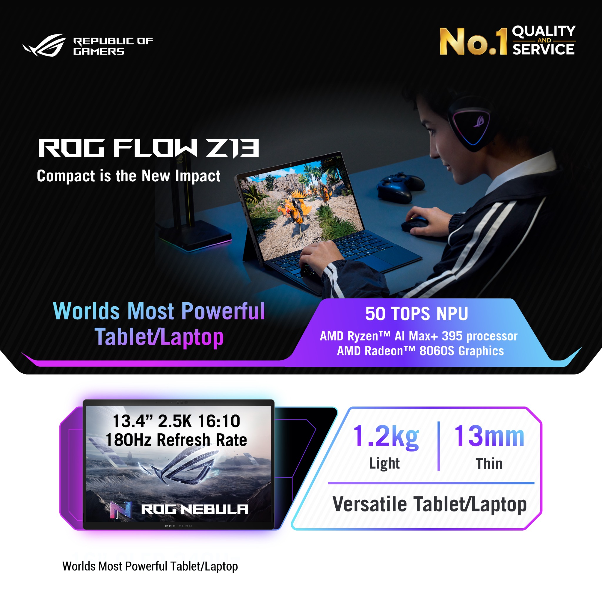 ASUS Republic of Gamers Facebook ad: The ROG Flow Z13, the world's most powerful…