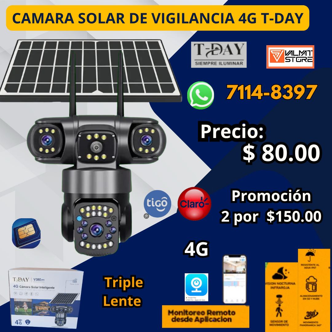 Valmat Store Facebook ad: ¡¡Ofertas de Cámaras de Seguridad Solar con wifi…