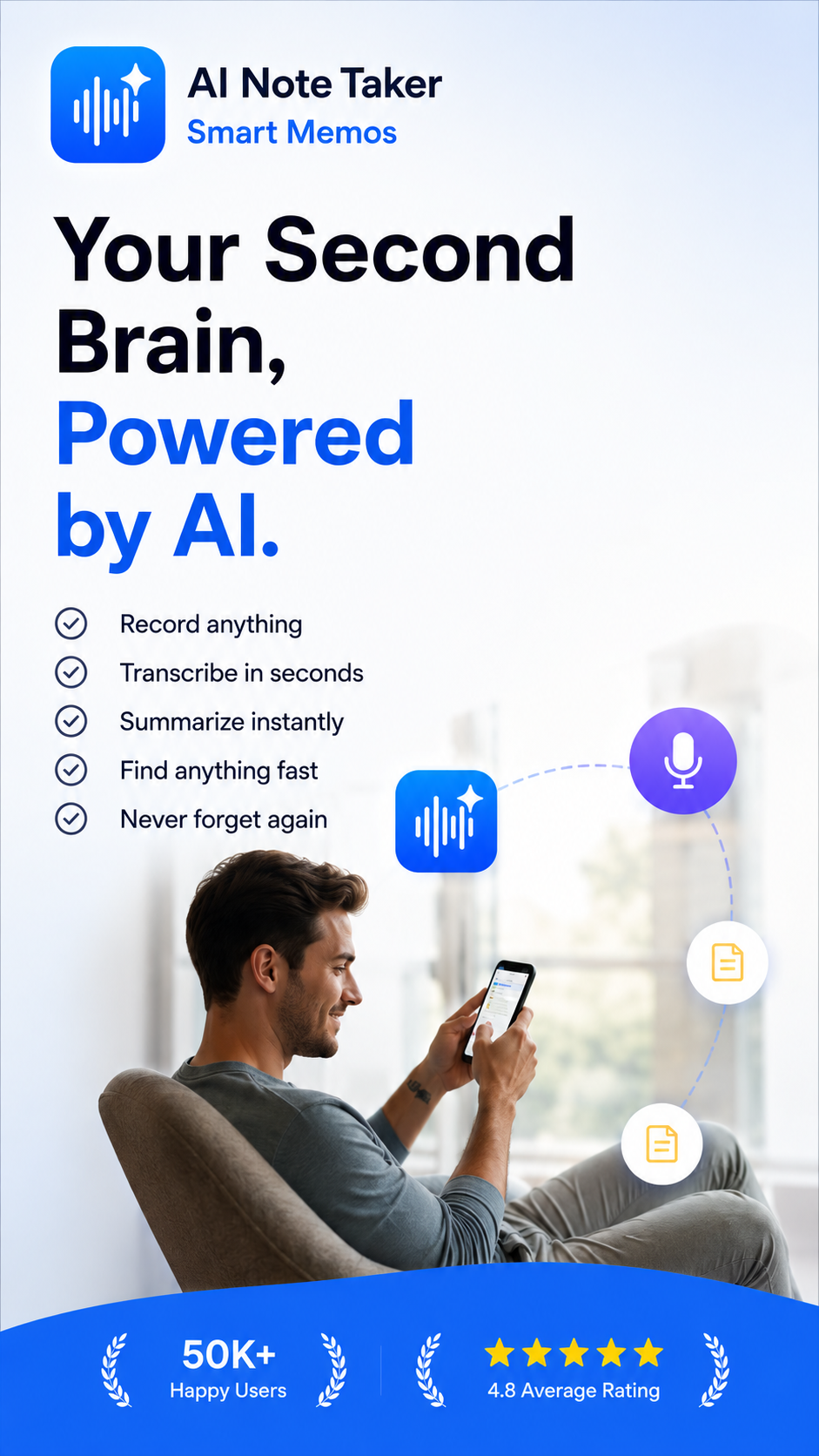 AI Note Taker: Smart Memos Facebook ad: Download AI Take Notes For You