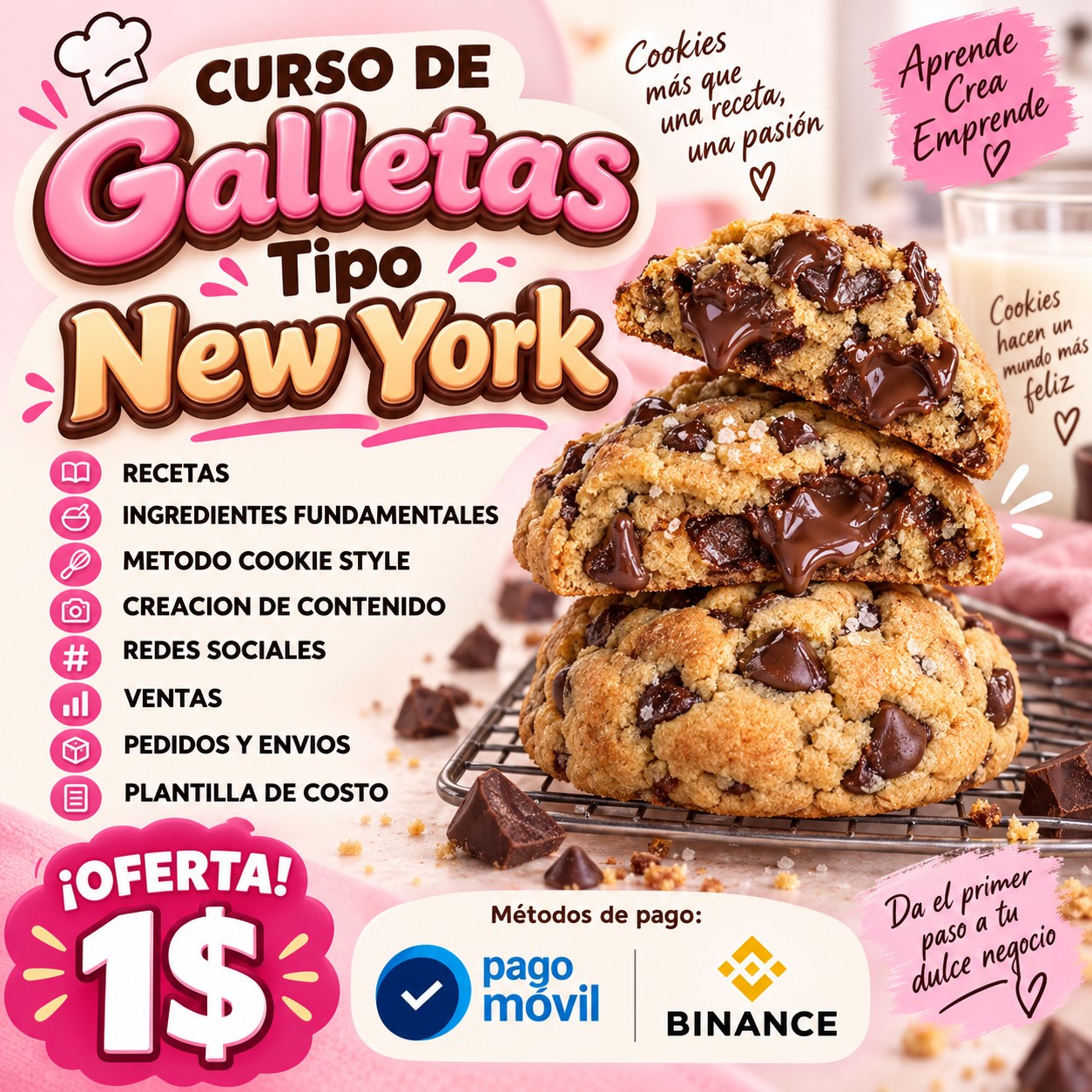 Genios Digitales Venezuela Facebook ad: CURSO DE GALLETAS RELLENAS