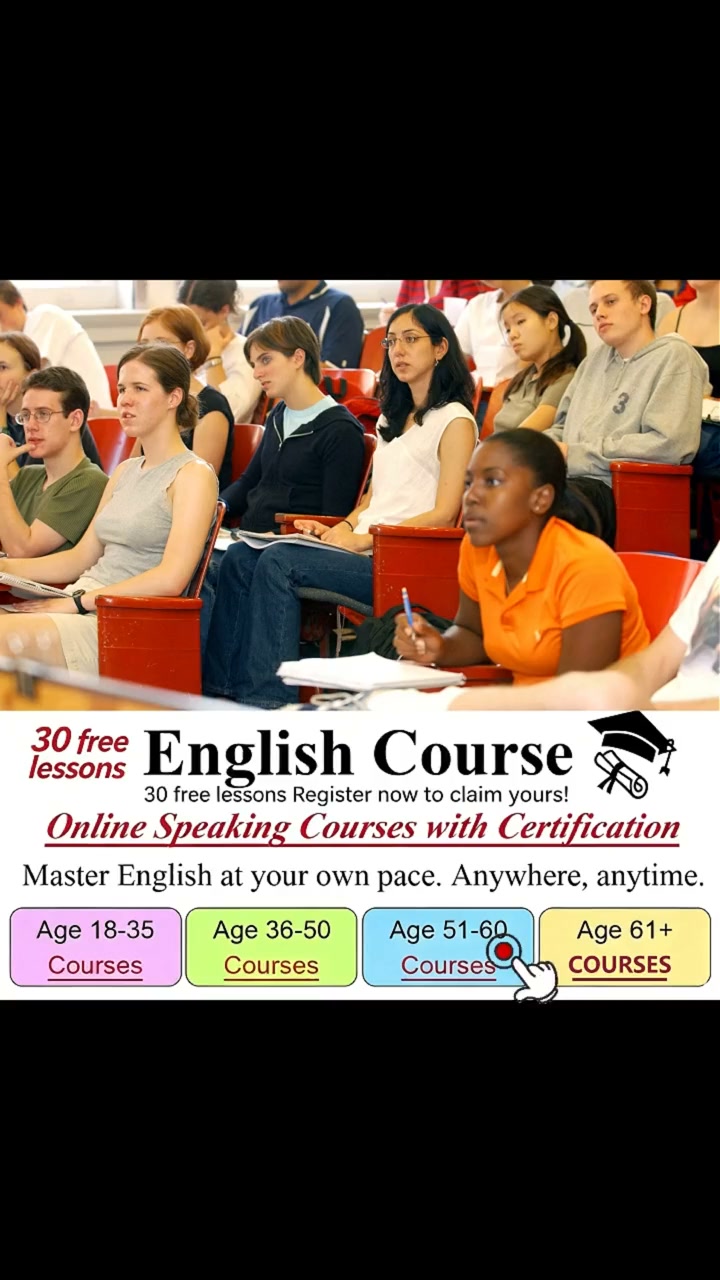 Jan Andrews Facebook ad: Beginner‑friendly online English classes available.