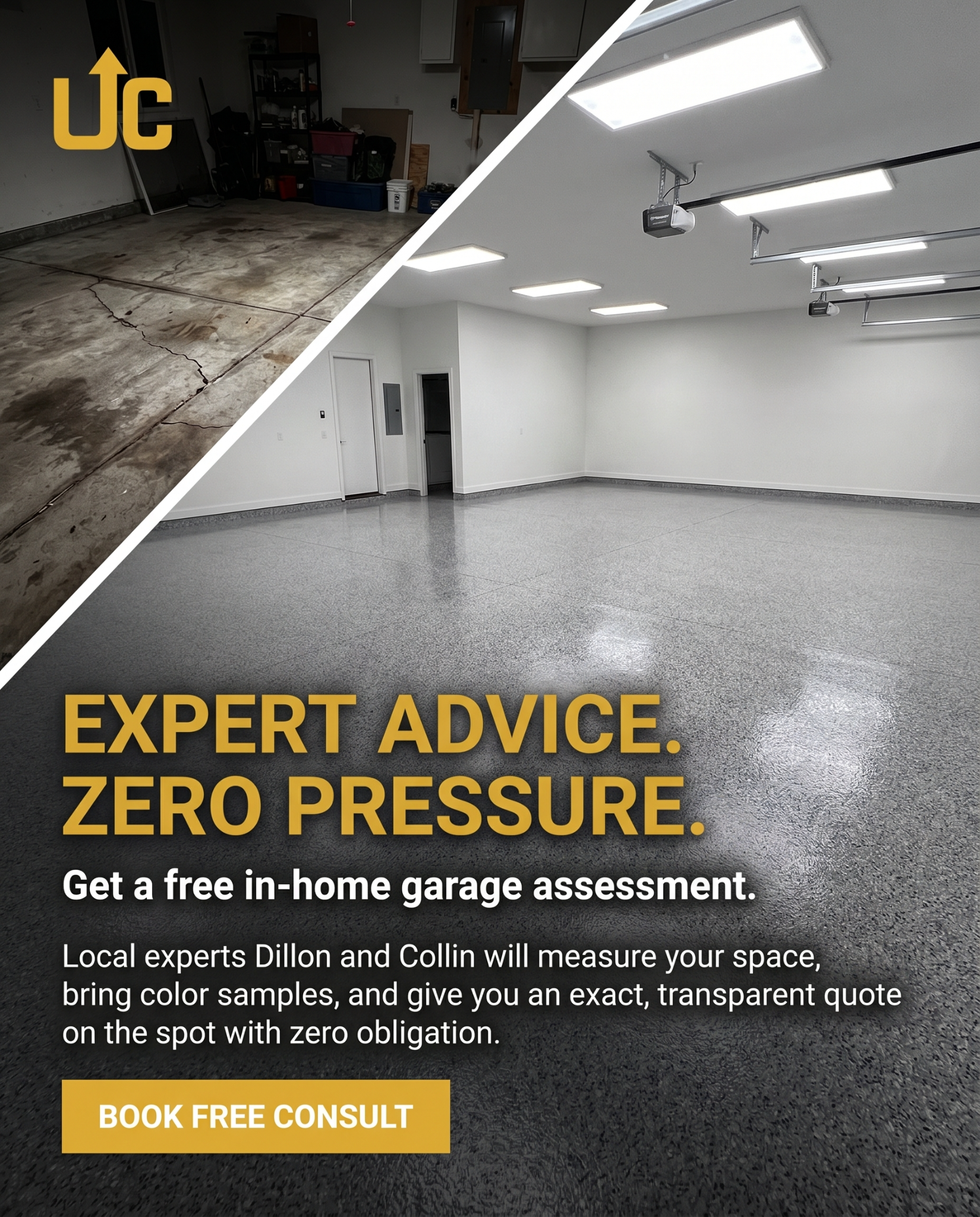 Upscale coatings Facebook ad: Get a FREE quote today, no obligation.