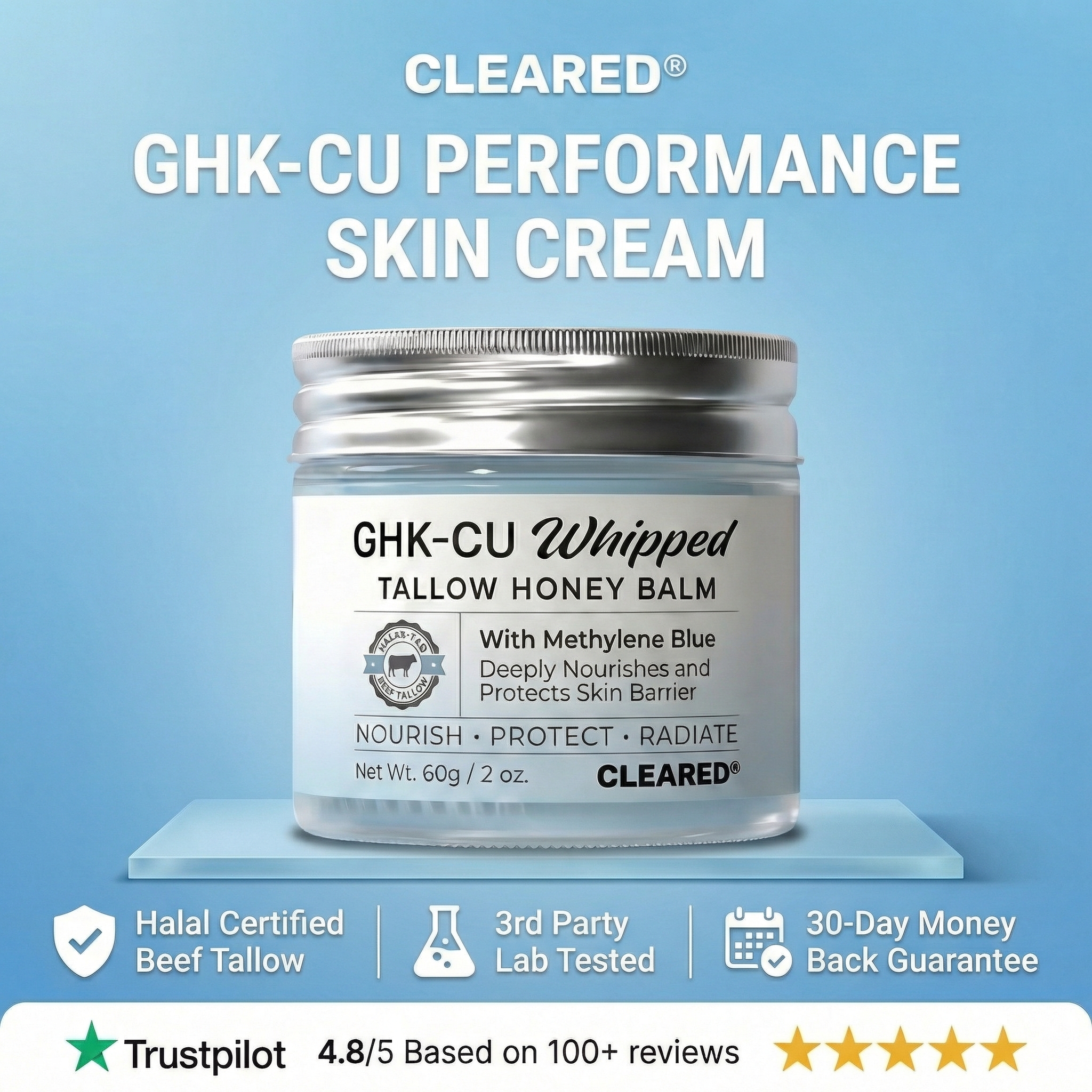 TryCleared Facebook ad: Upgrade Your Skin, 53% Off