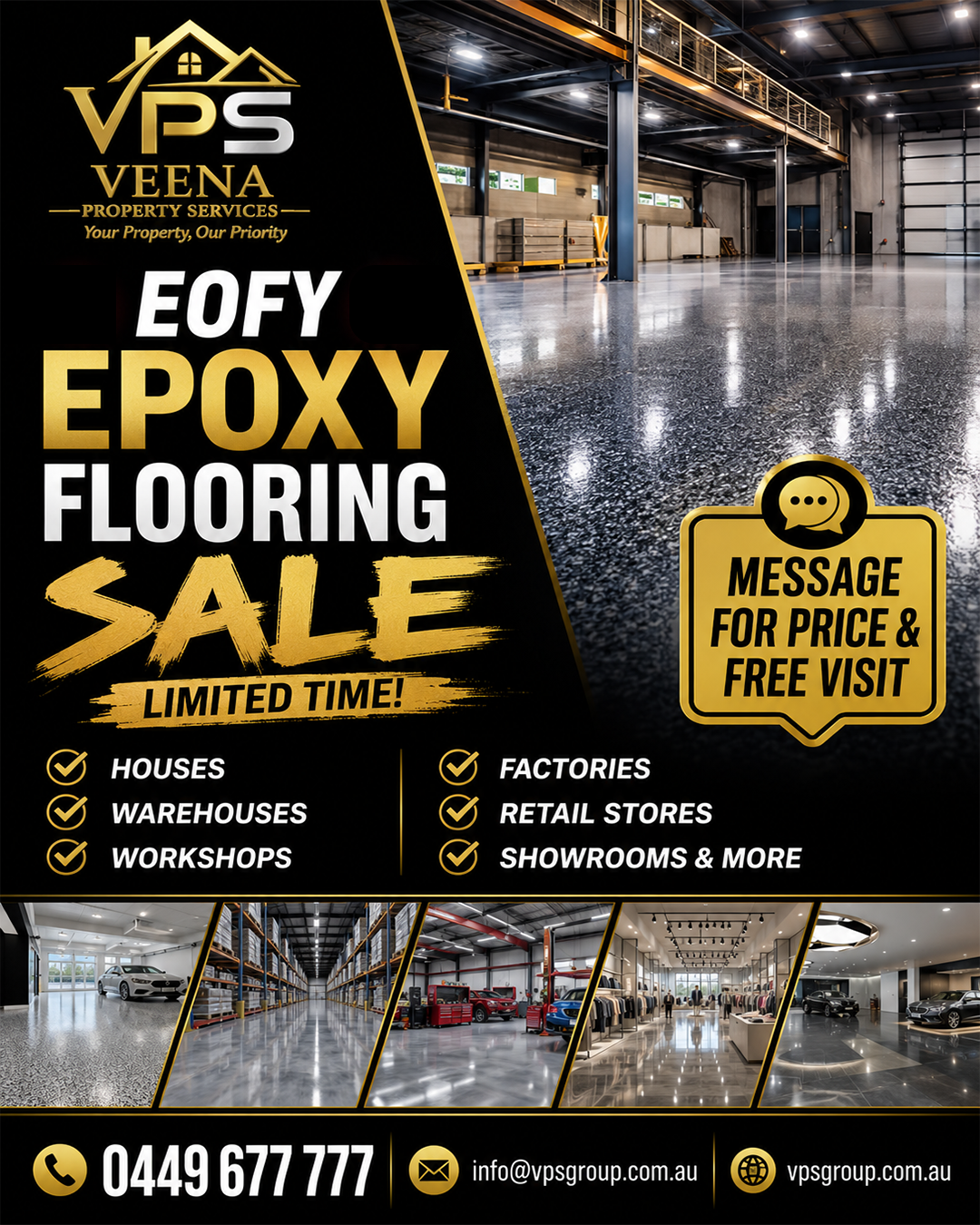 Veena property services Facebook ad: Message For Price & Free Visit
