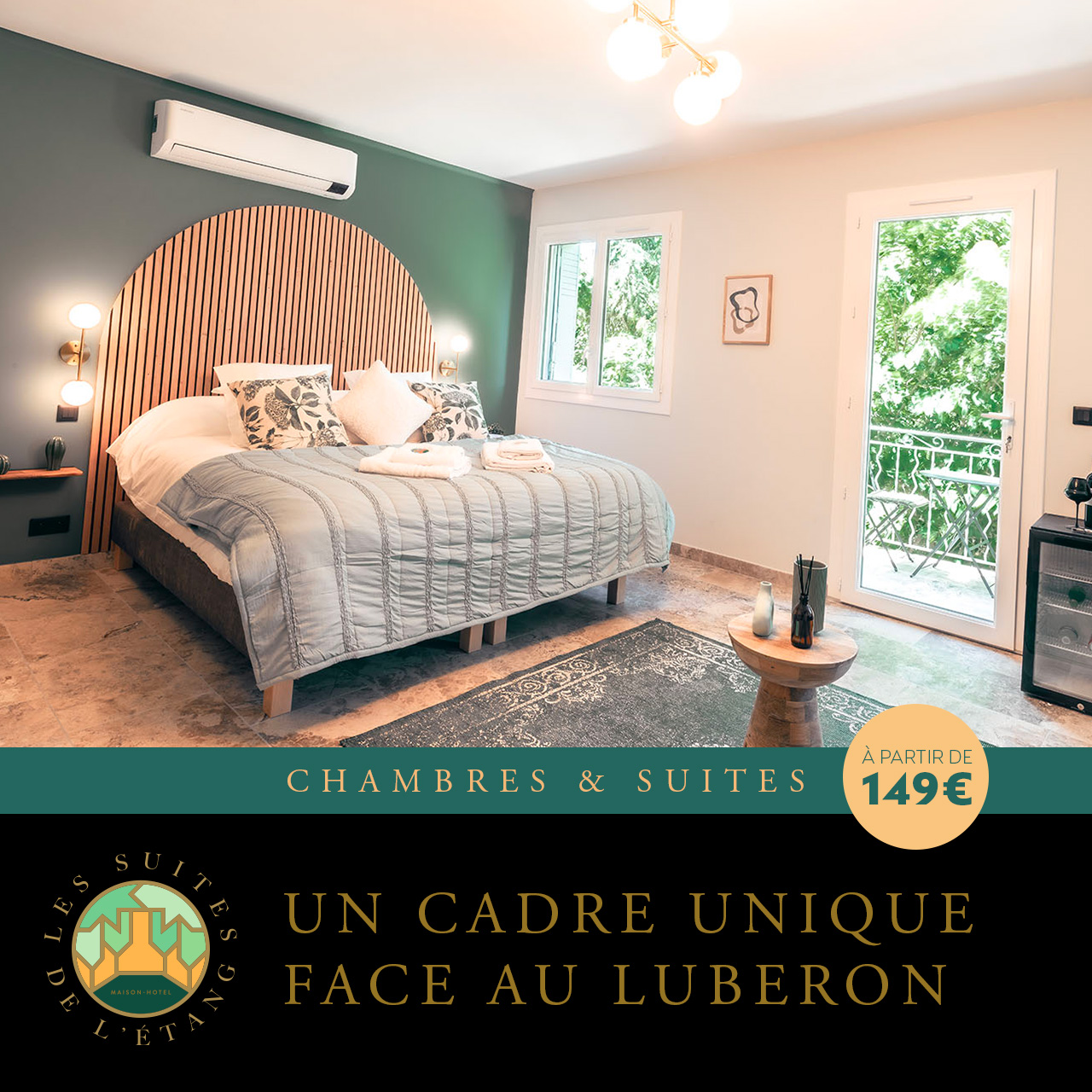 Les suites de l'Etang Facebook ad: Réveillez-vous face au coeur de la Provence, face au Lubéron