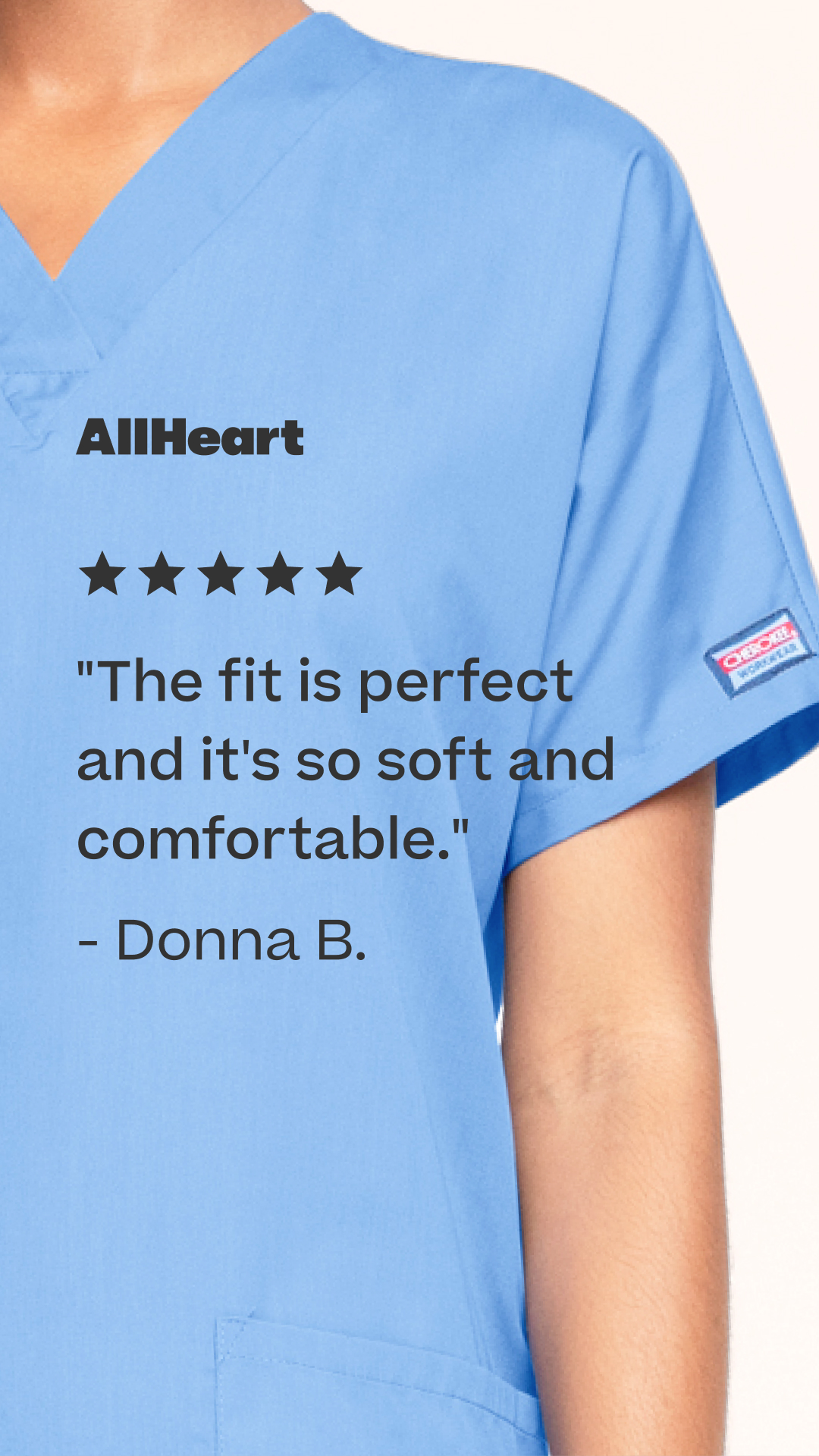 allheart Facebook ad: Five-Star Scrub Brands at AllHeart