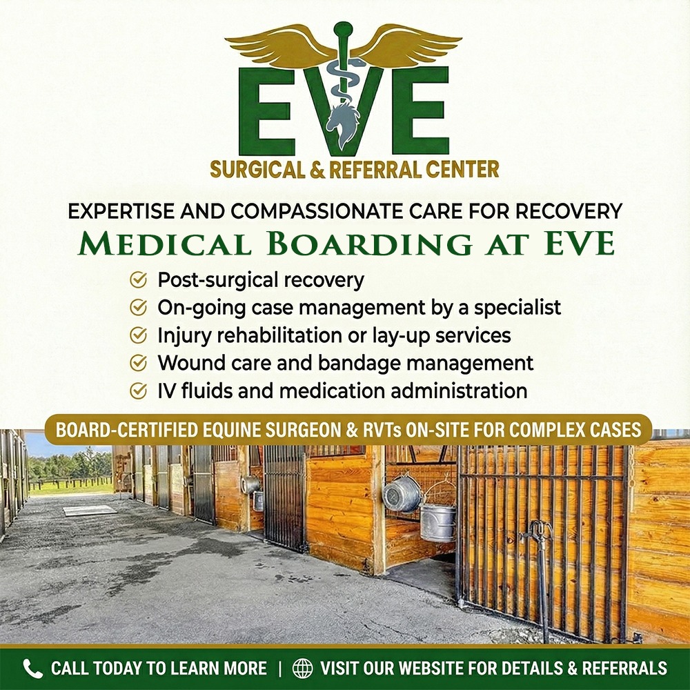 EVE Surgical & Referral Center Facebook ad: Equine Medical Boarding in Ohio?
