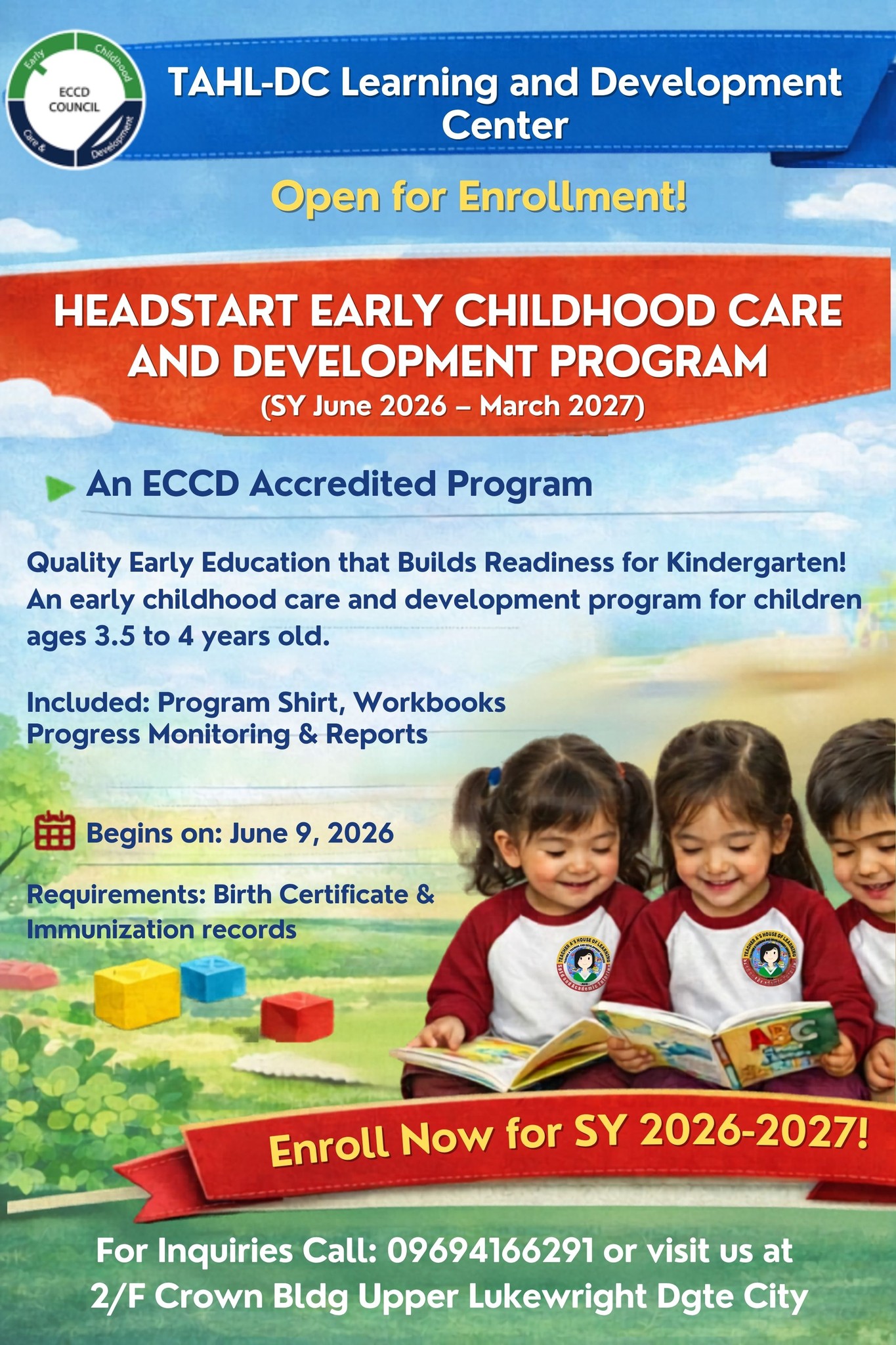 Teacher A's House of Learning-Dumaguete City Branch Facebook ad: HEADSTART EARLY CHILDHOOD CARE AND DEVELOPMENT PROGRAM
