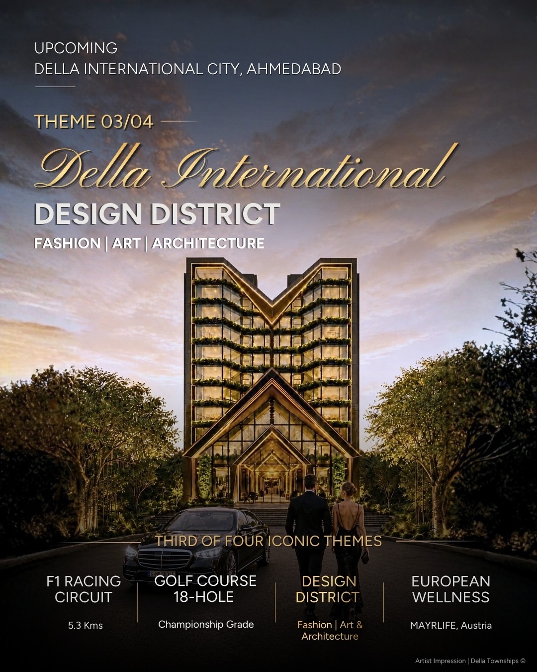 Della Townships Facebook ad: Step into a World where Fashion, Art, Architecture…