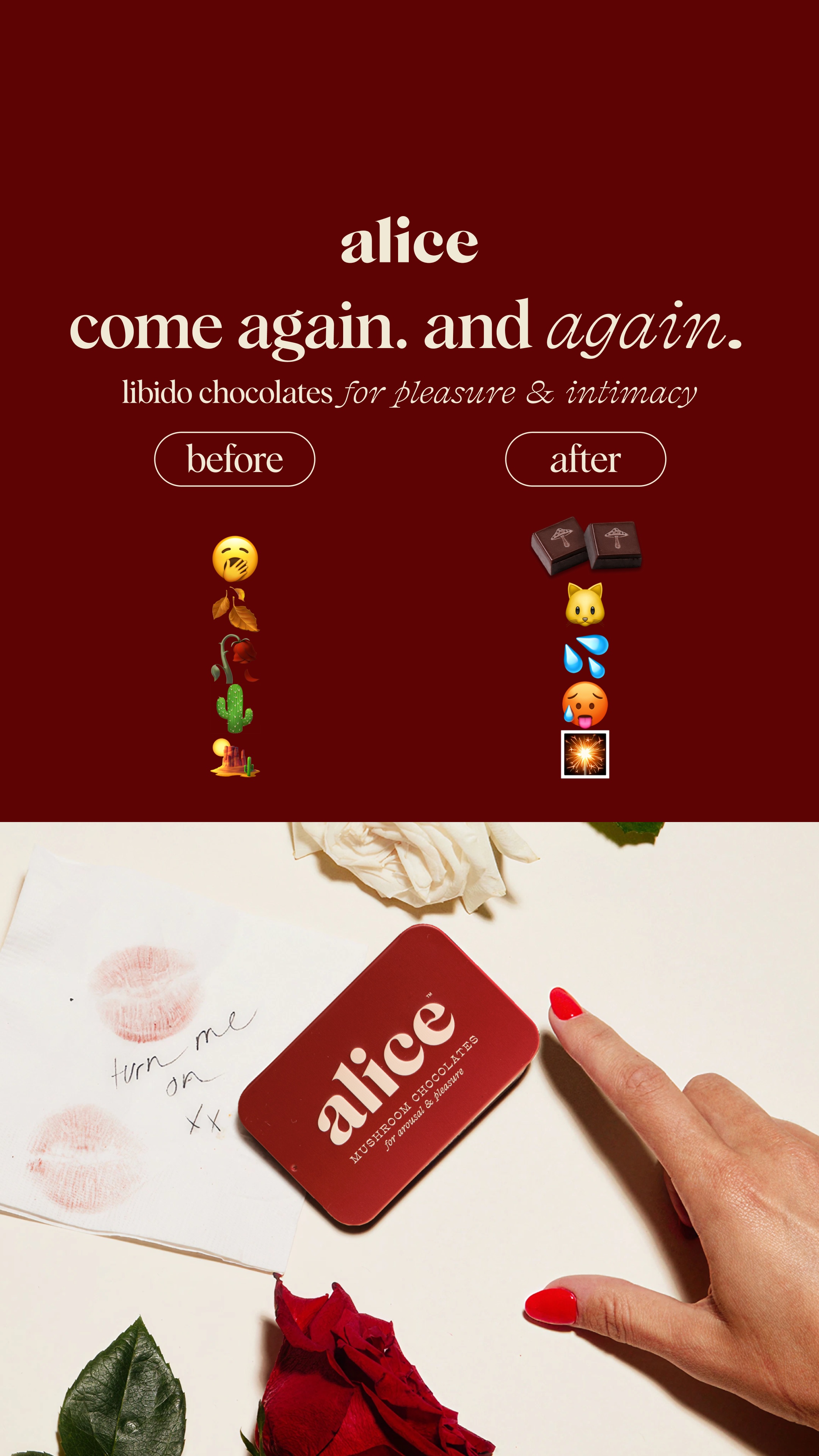 Alice Mushrooms Facebook ad