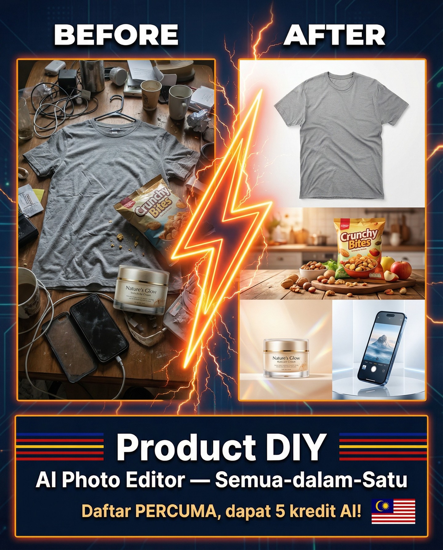 Product DIY Facebook ad: Product DIY, AI 一键生成电商广告图