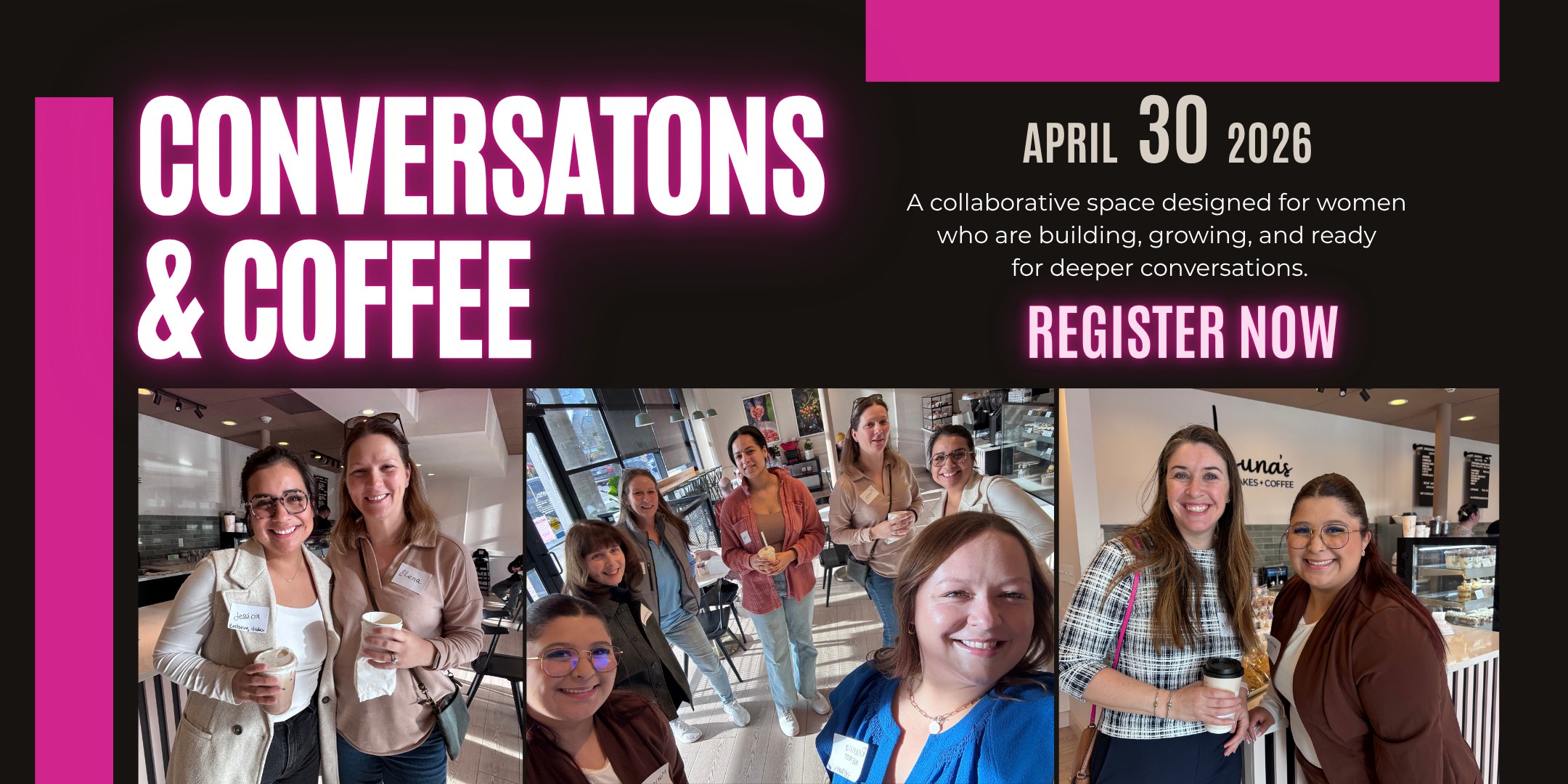 Reanna Wendt Facebook ad: Conversations & Coffee with Newton Women in Business