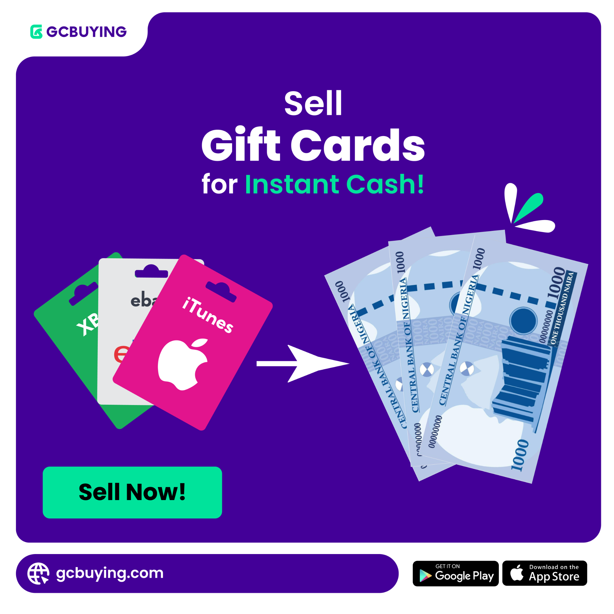 GcBuying Facebook ad: Get better rates for your gift cards.