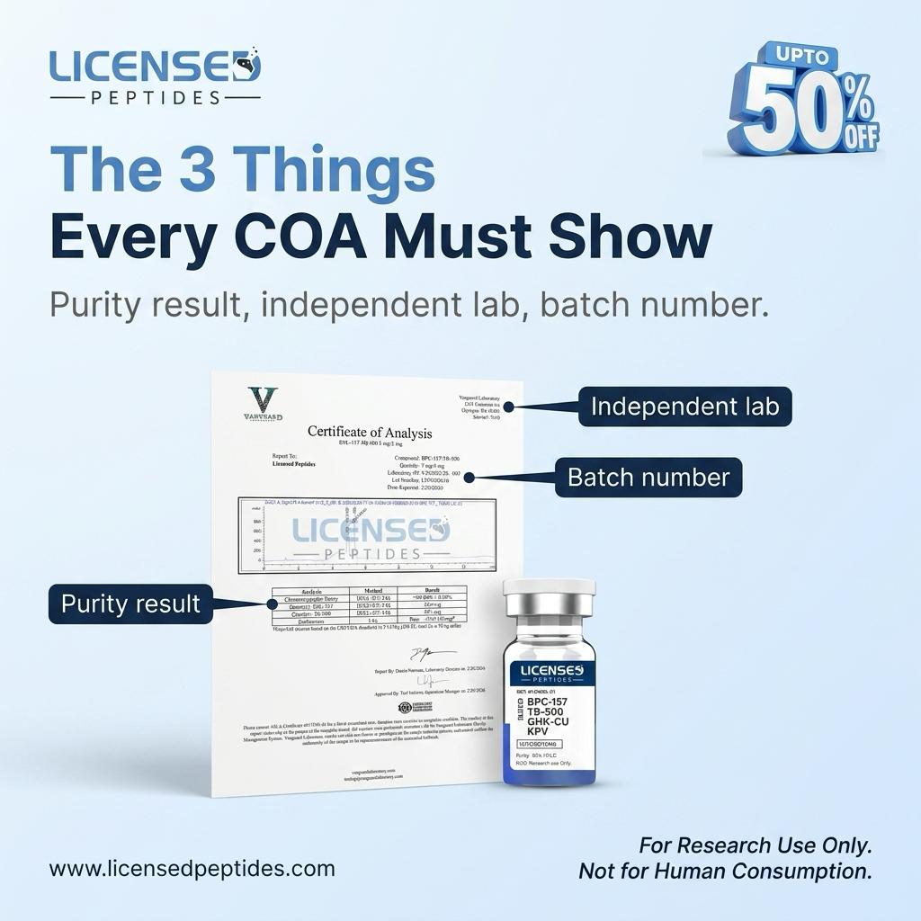 LicensedPeptides.com Facebook ad: Where do your peptides actually come from?