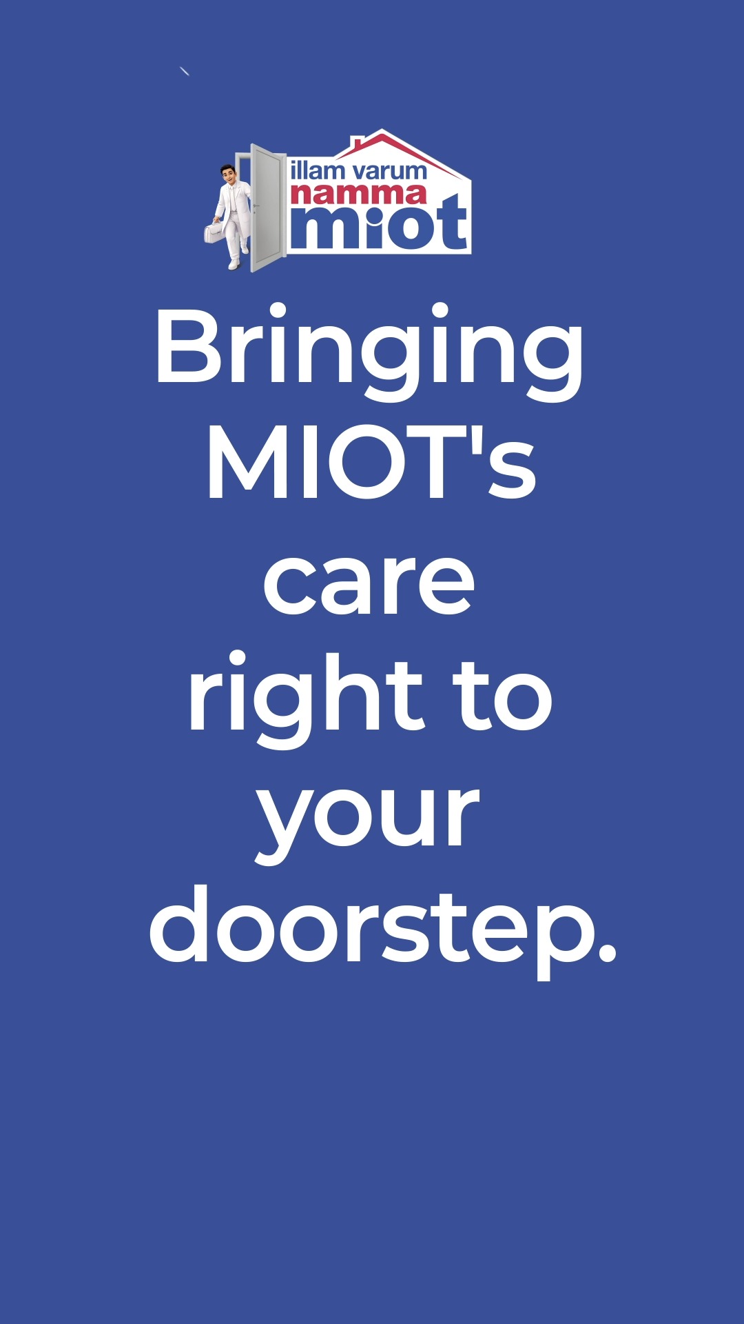 MIOT International Facebook ad: Expert healthcare, now at your doorstep.