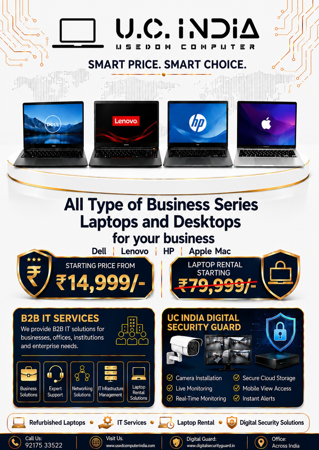 Used Computer India Facebook ad: Refurbished Business Laptops Starting at ₹14,999