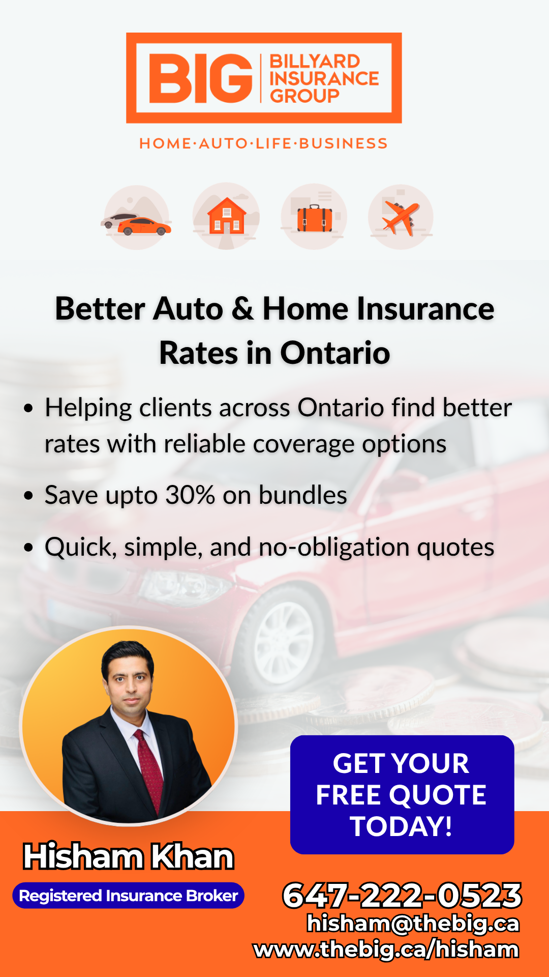 Hisham Khan - Insurance Broker Facebook ad