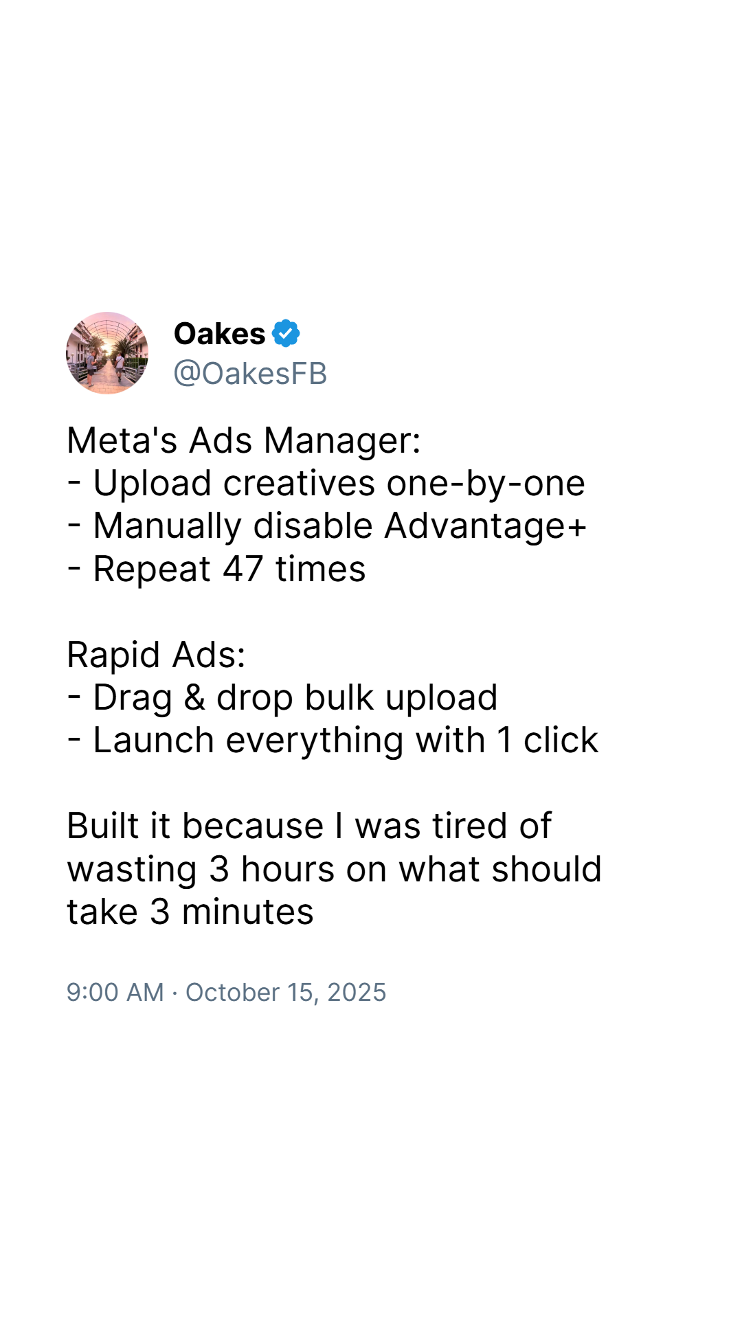 Rapid Ads Facebook ad