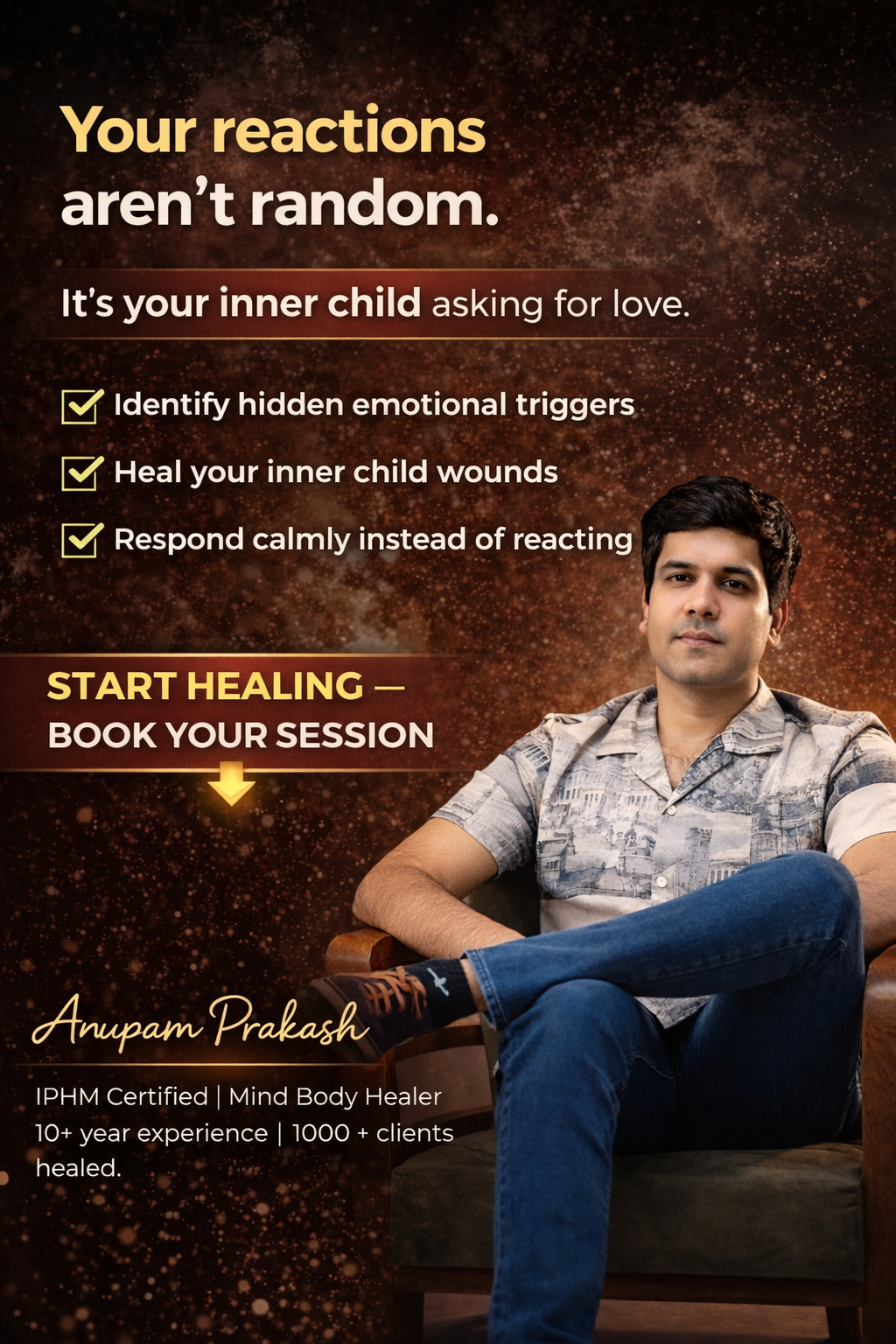 Heal With Anupam Facebook ad: Heal Your Inner Child Today