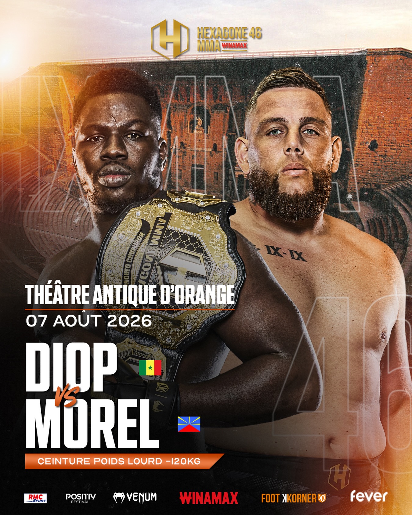 Hexagone MMA Facebook ad: Le 7 août 2026, dans le cadre exceptionnel…
