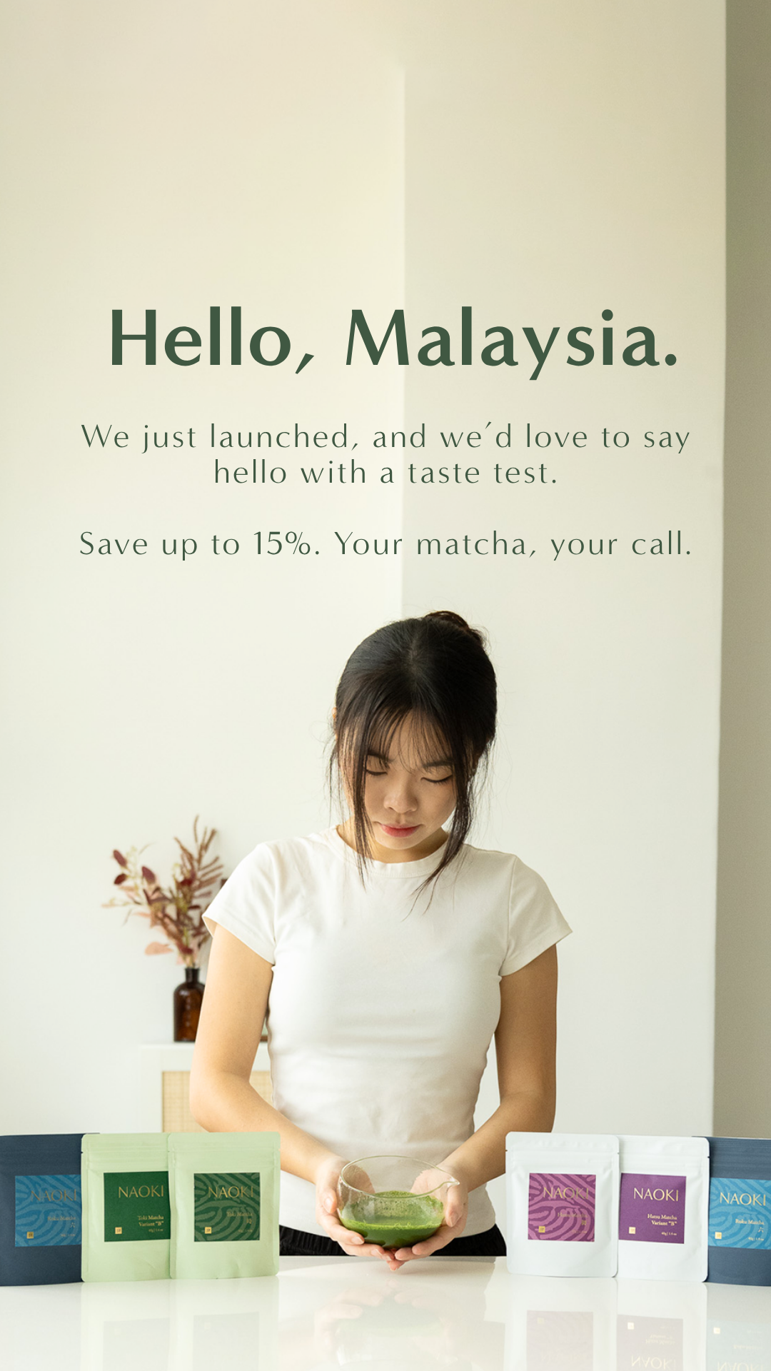 Naoki Japan Facebook ad: Perfect Your Matcha Latte at Home | Naoki Japan Hatsu Matcha