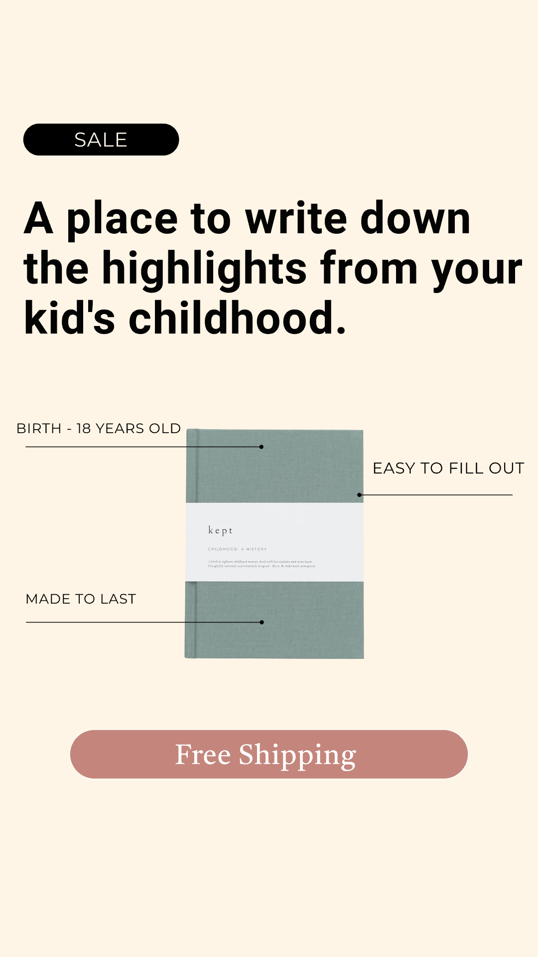 Kept Facebook ad