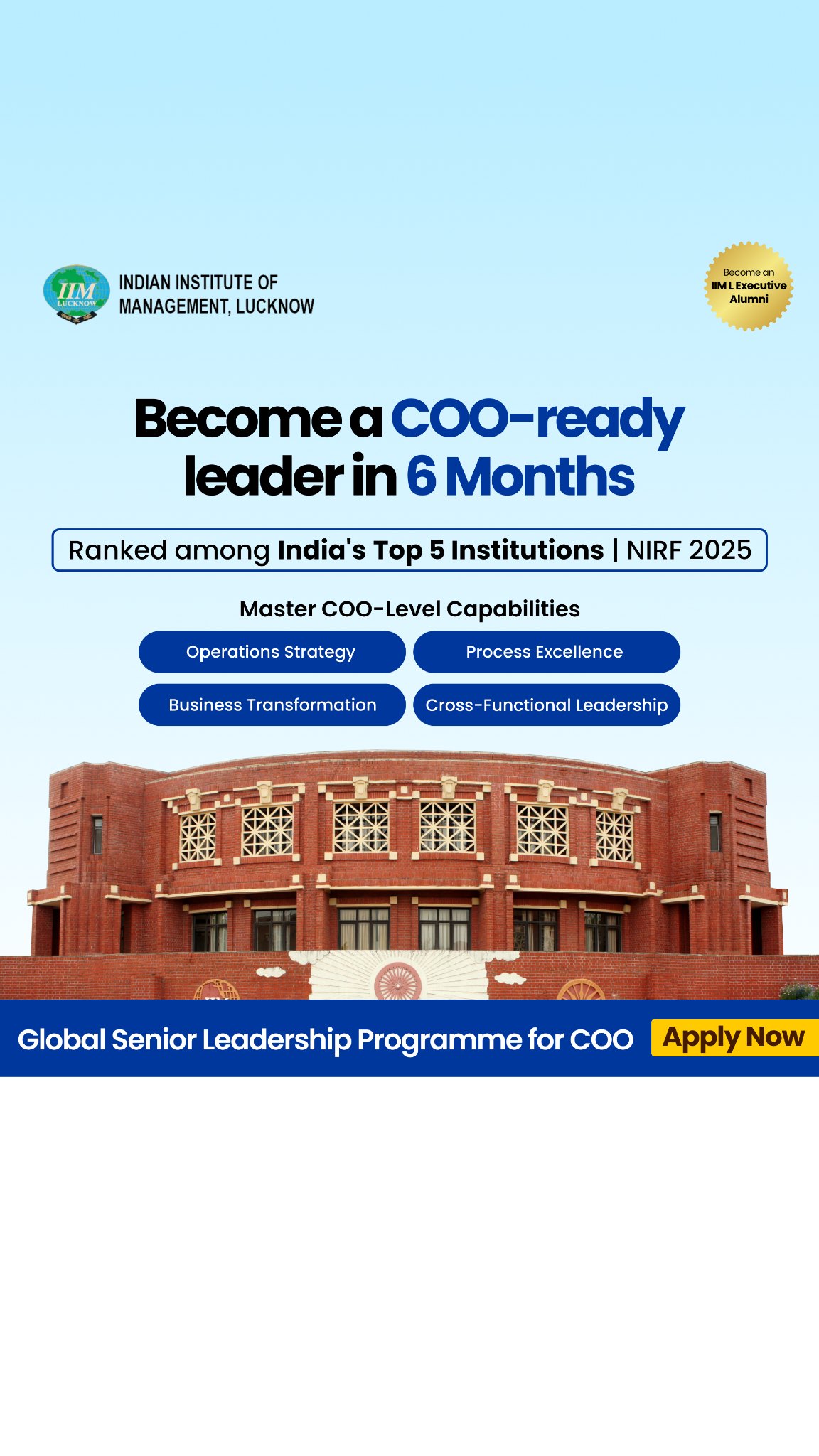 IIM Lucknow - Global Senior Leadership Programme Facebook ad from May 11, 2026