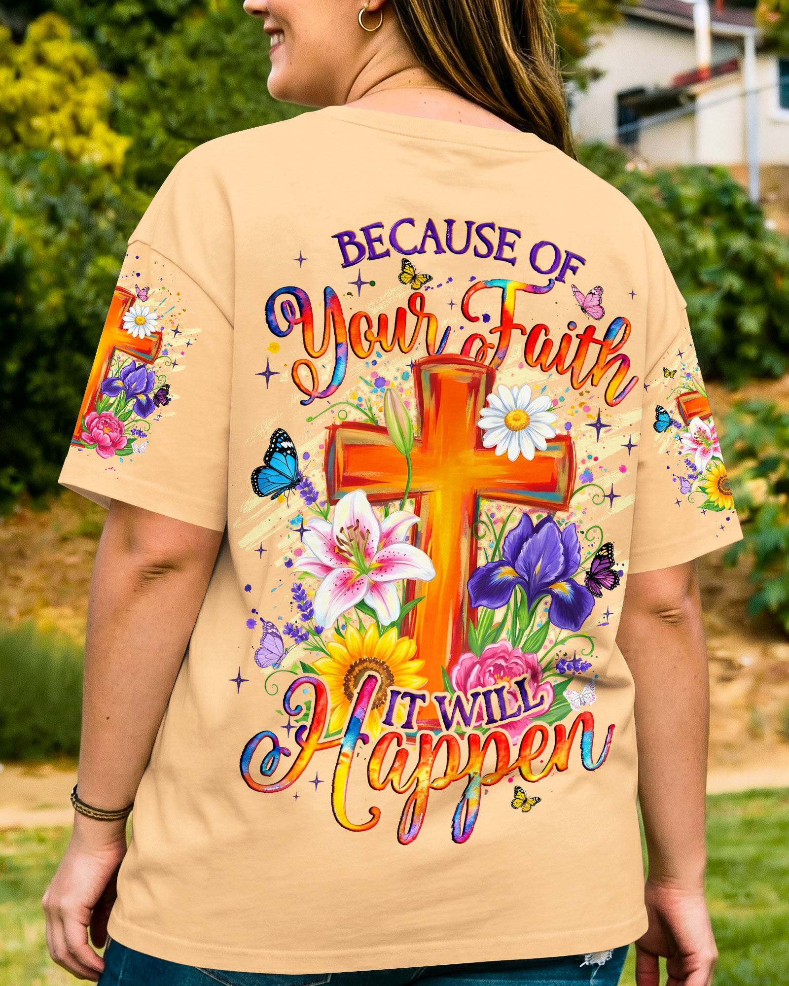 Faith Hope Love Facebook ad: 𝗕𝗘𝗖𝗔𝗨𝗦𝗘 𝗢𝗙 𝗬𝗢𝗨𝗥 𝗙𝗔𝗜𝗧𝗛, 𝗜𝗧 𝗪𝗜𝗟𝗟…