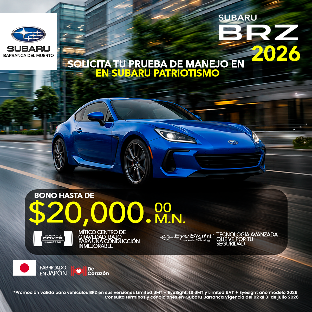 Subaru Barranca del Muerto Facebook ad: El Subaru BRZ esta diseñado para quienes no…