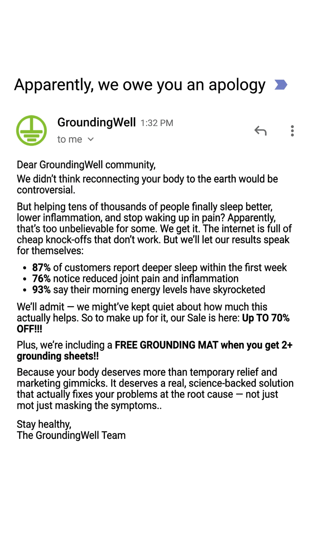 GroundingWell Facebook ad