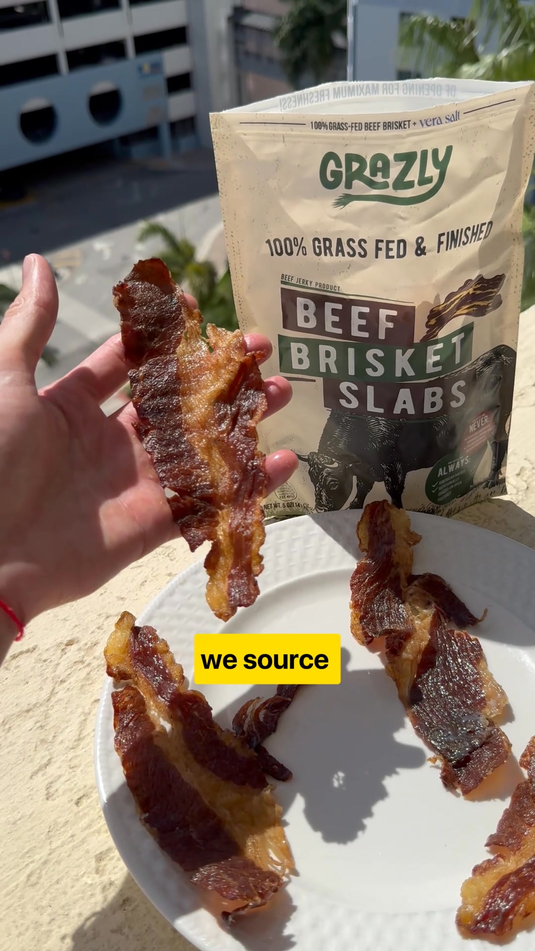 Grazly Facebook ad: Ingredient List: Beef Brisket. Salt. Done.