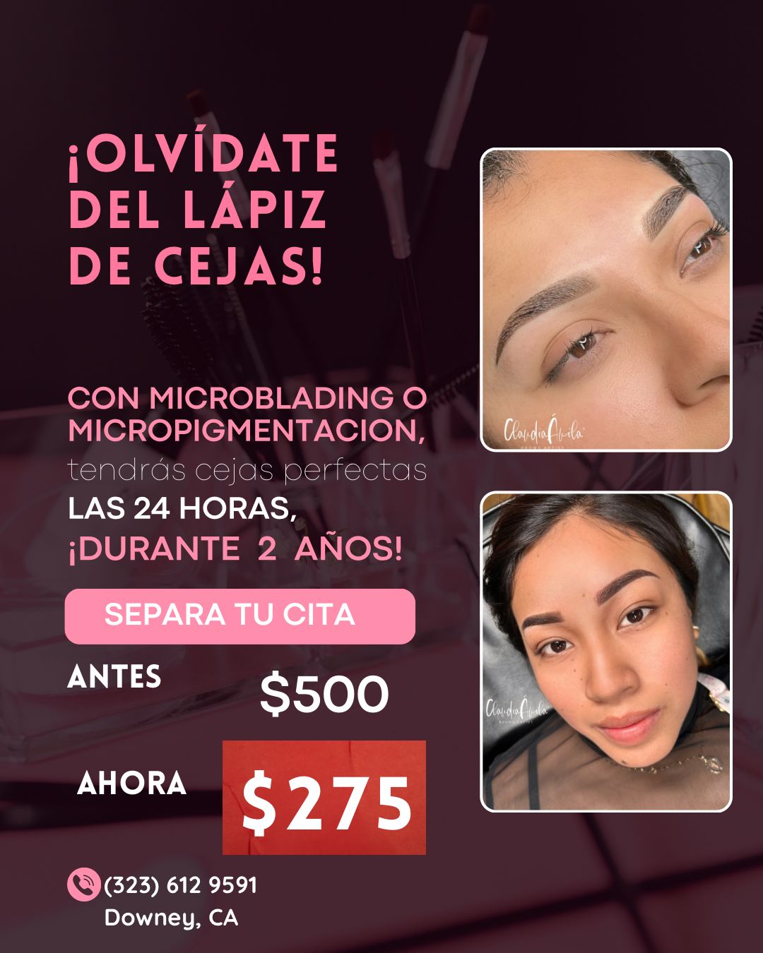 Claudia Avila Brows Artist Facebook ad: Imagínate despertar todos los días con tus cejas…