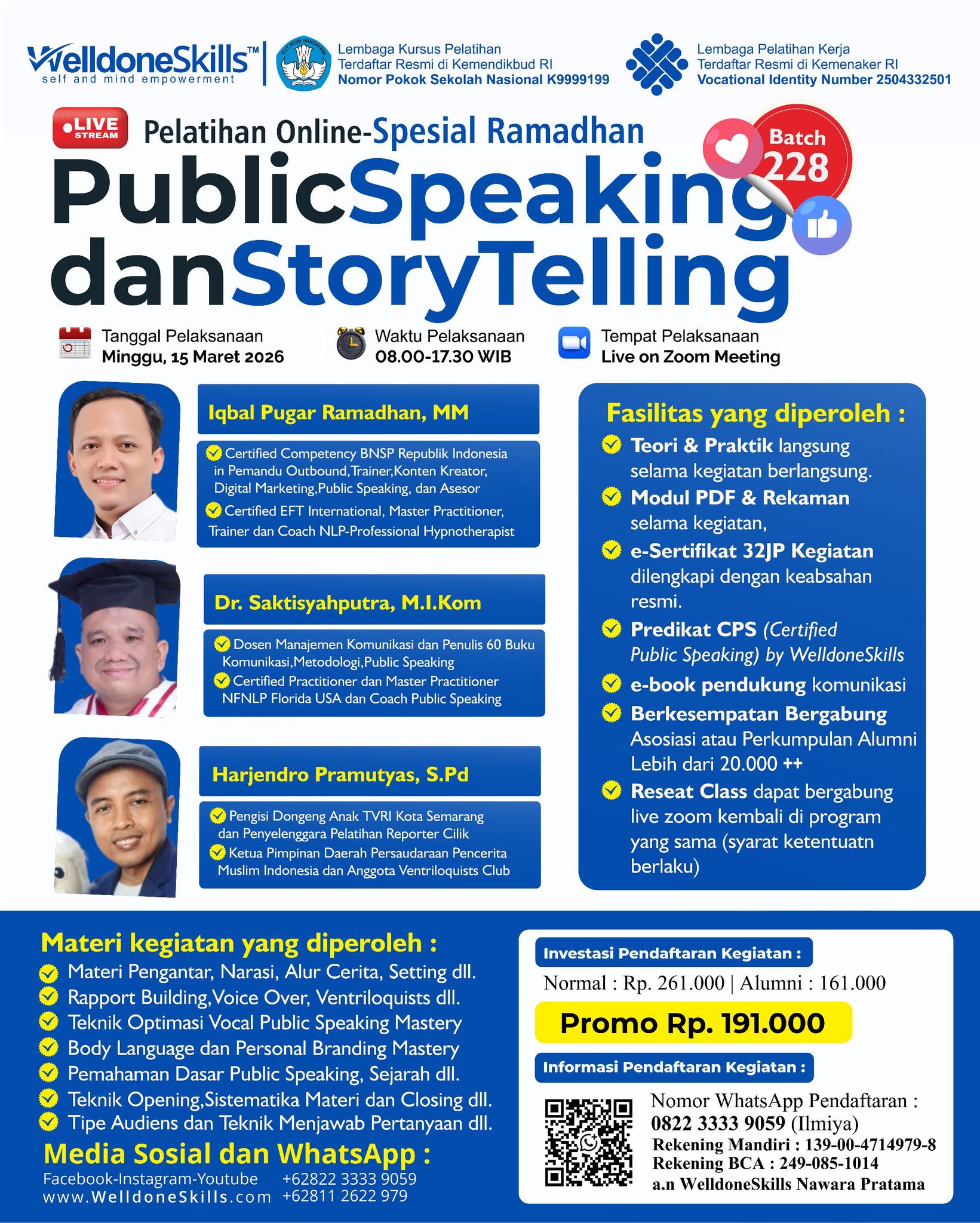 WelldoneSkills Facebook ad: DAFTAR SEKARANG