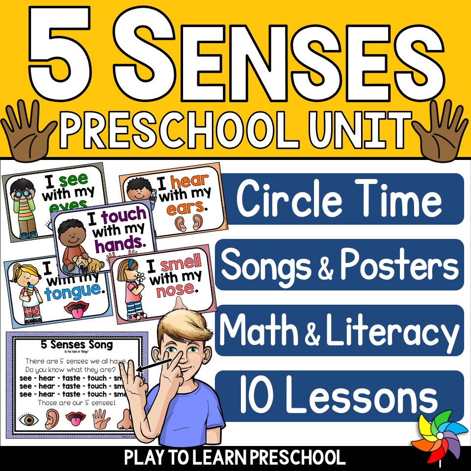 Play to Learn Preschool Facebook ad: Everything You Need to Teach the 5 Senses