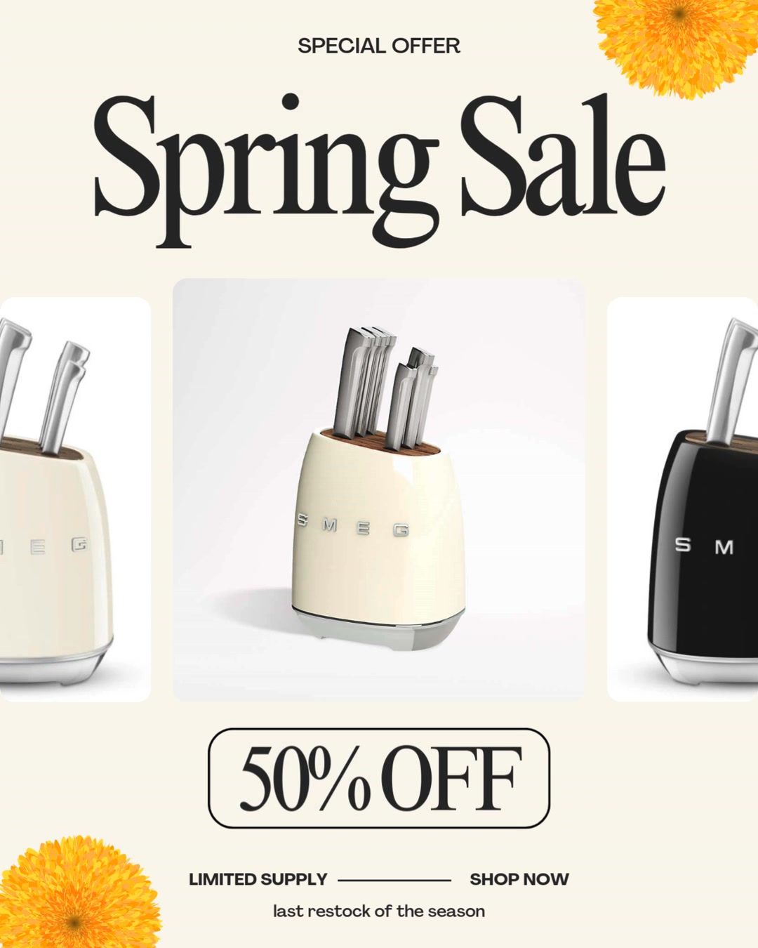 The Luxxe Home Co. Facebook ad: Smeg Kitchen Sale