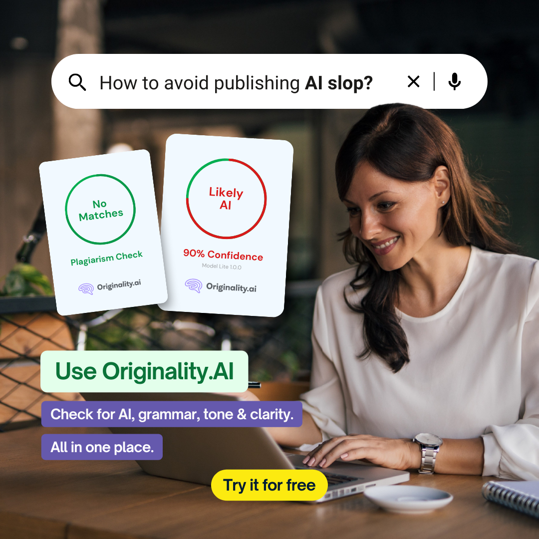 Originality.AI - AI Detection and Plagiarism Checking Facebook ad