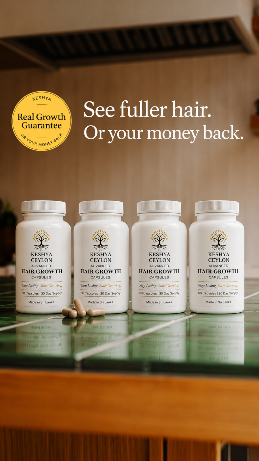 Keshya Ceylon Facebook ad: 30-Day Money Back Guarantee