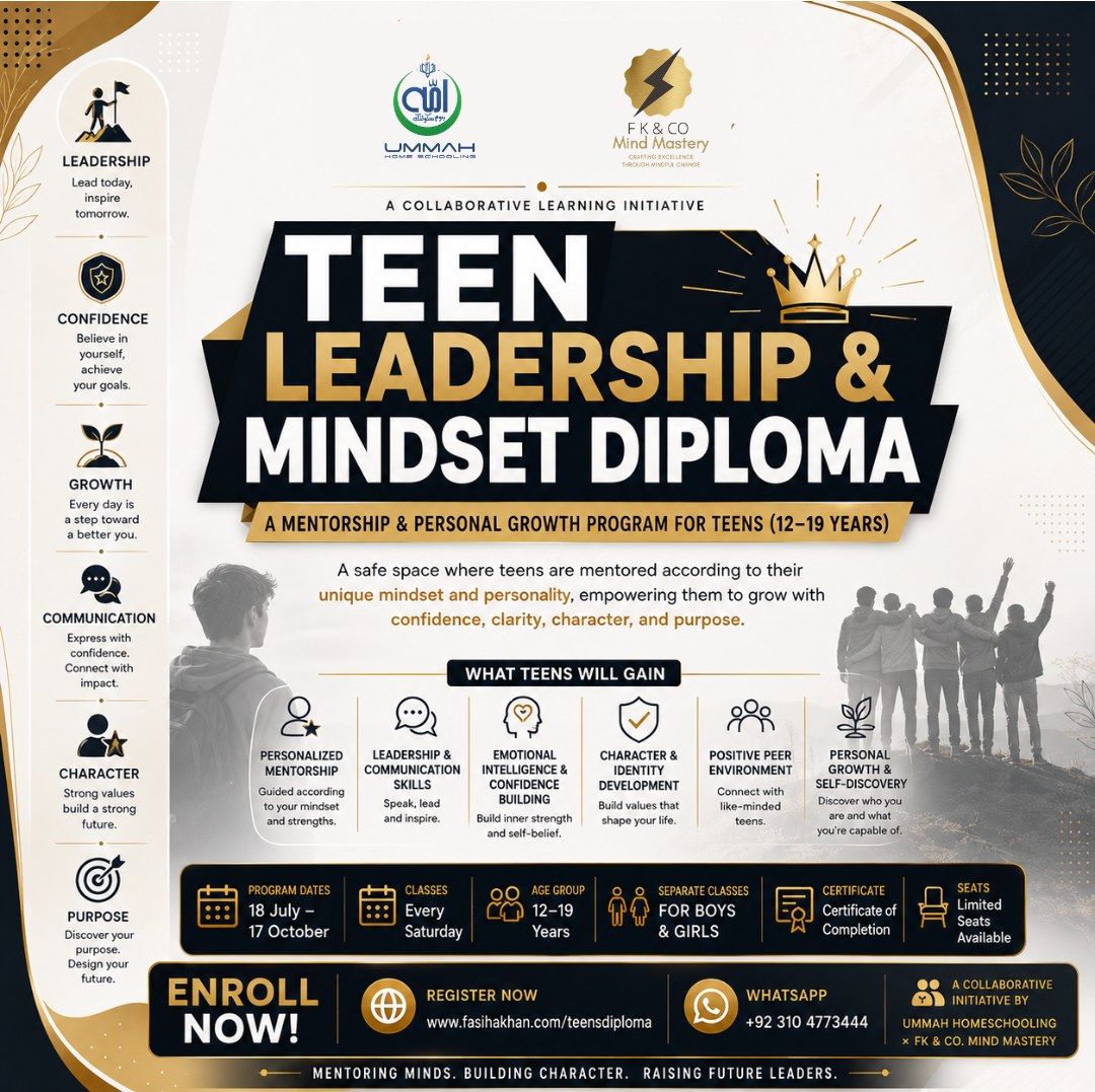 Ummah HomeSchooling Facebook ad: RAISING LEADERS, NOT JUST STUDENTS