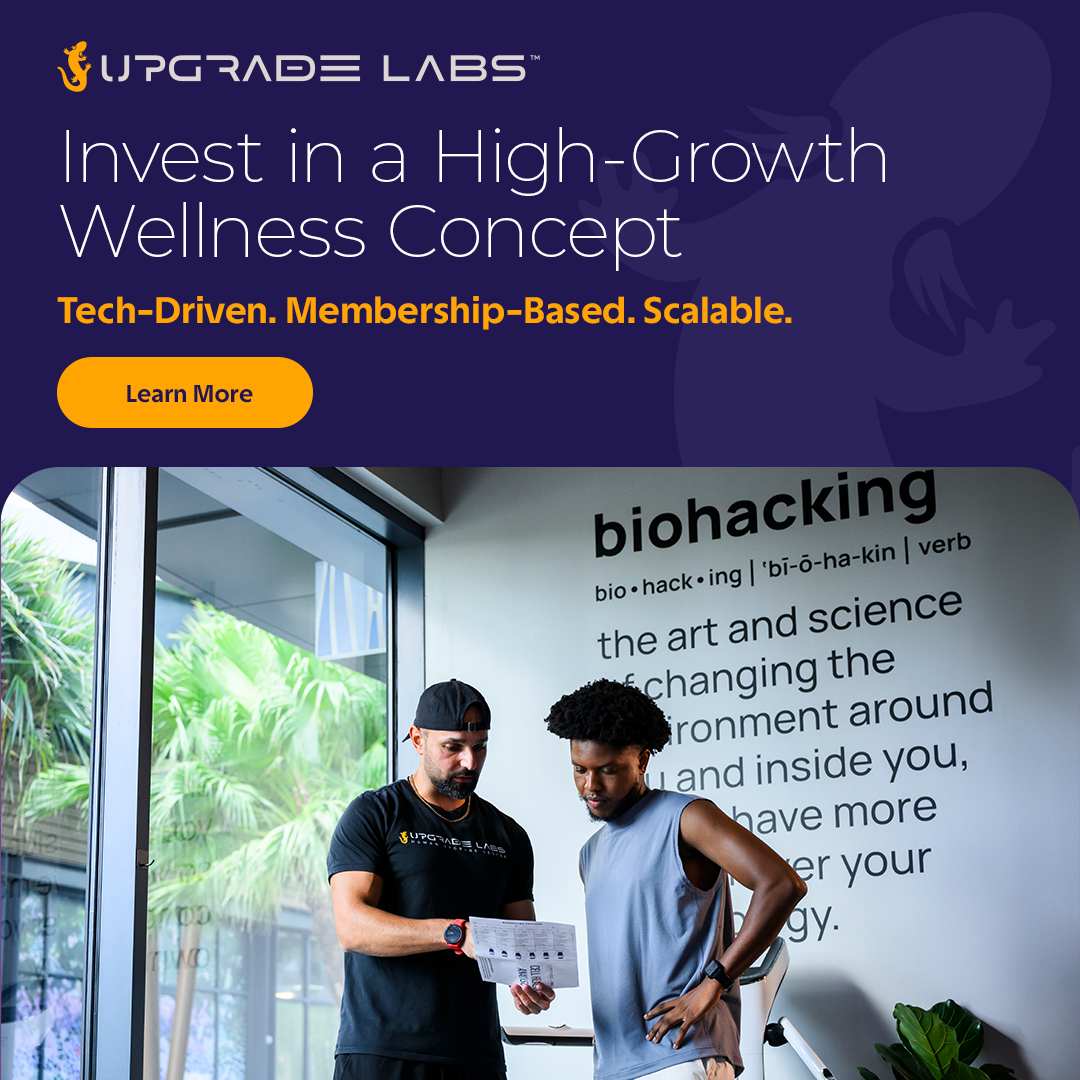 Upgrade Labs Facebook ad: Industry-Leading Biohacking & Performance Franchise