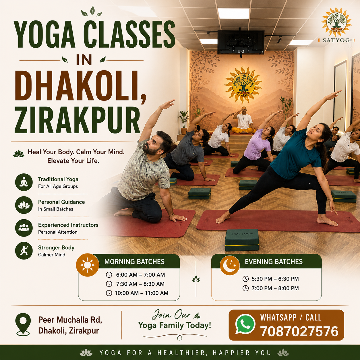 Satyog Facebook ad: Join Yoga Claases