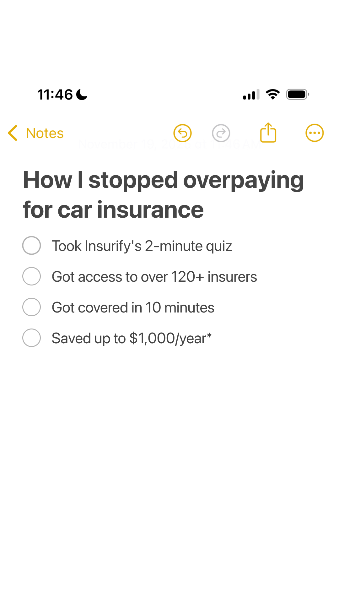 Insurify Facebook ad